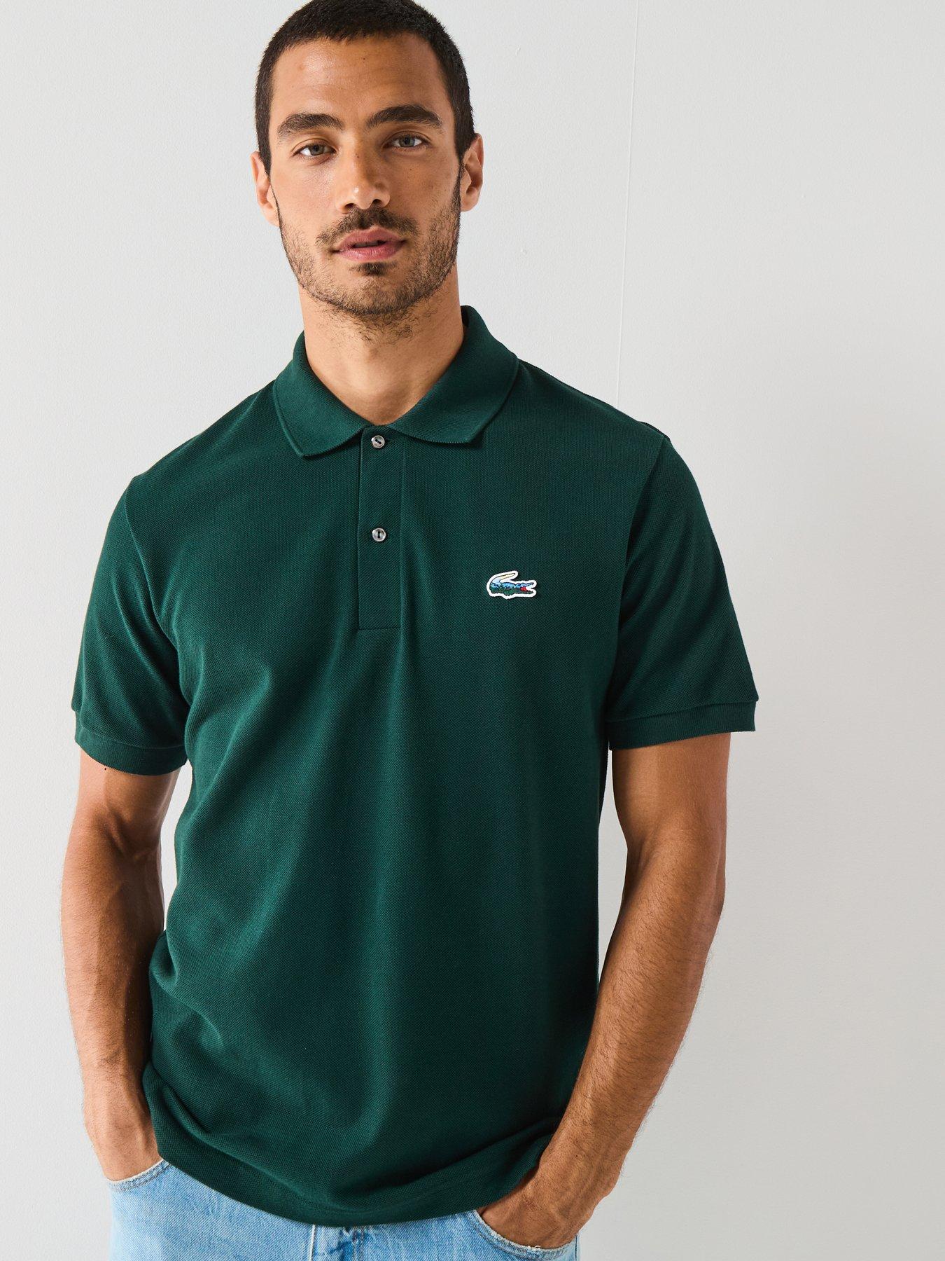 Lacoste Landscape Crocodile Short Sleeve Polo Shirt- Green