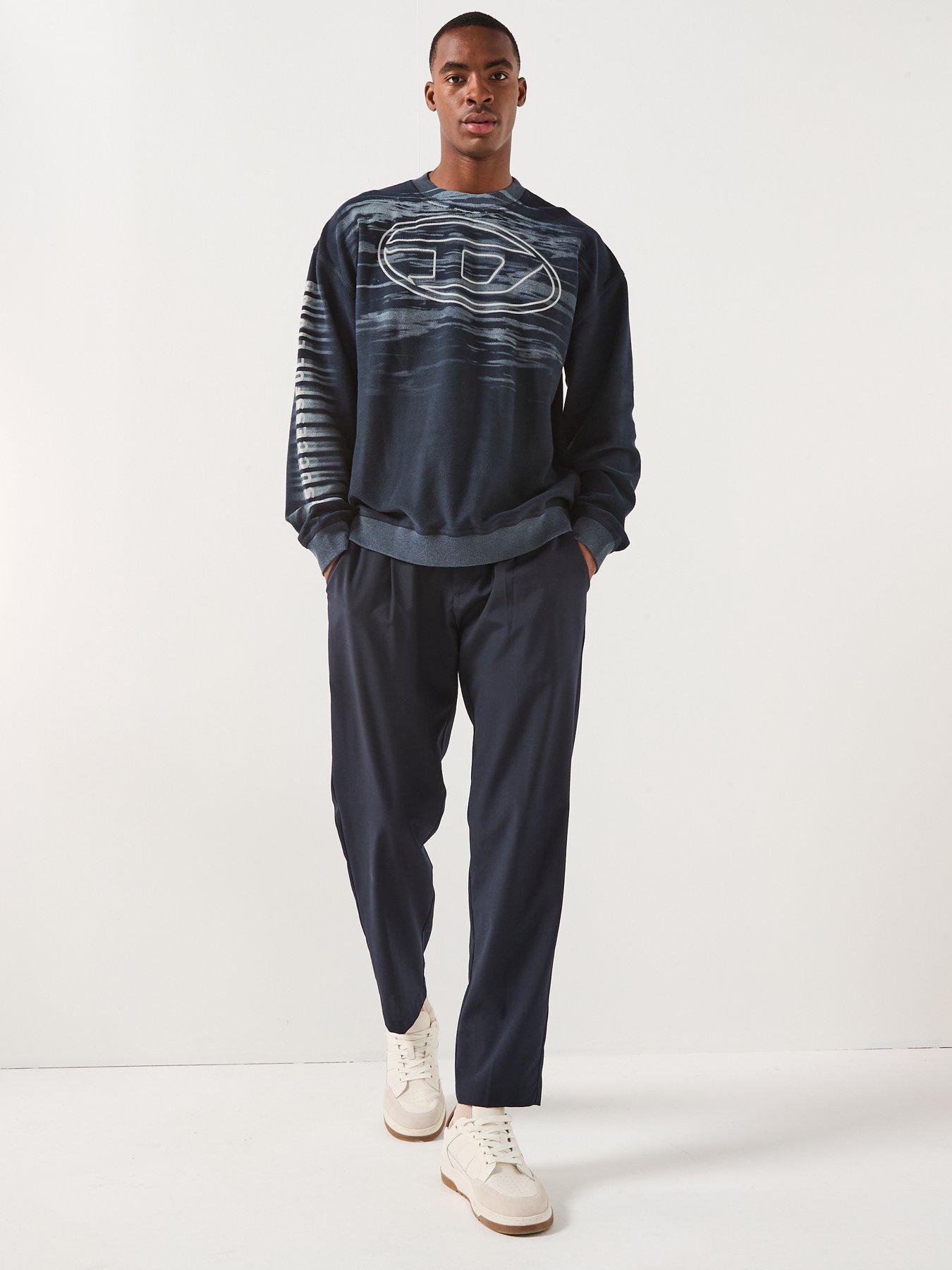  image of diesel-t-t1-large-logo-crew-sweatshirt-navy