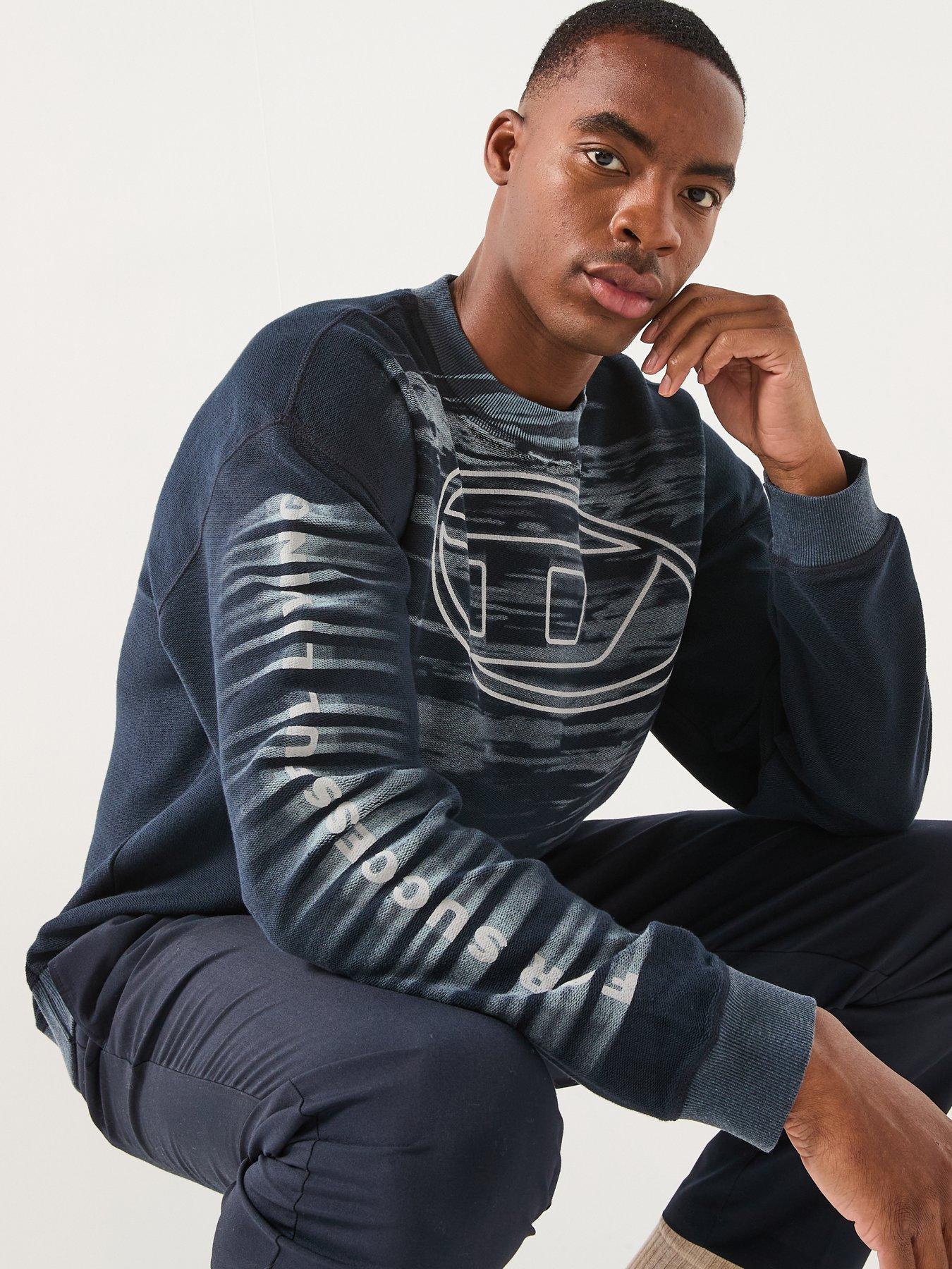  image of diesel-t-t1-large-logo-crew-sweatshirt-navy