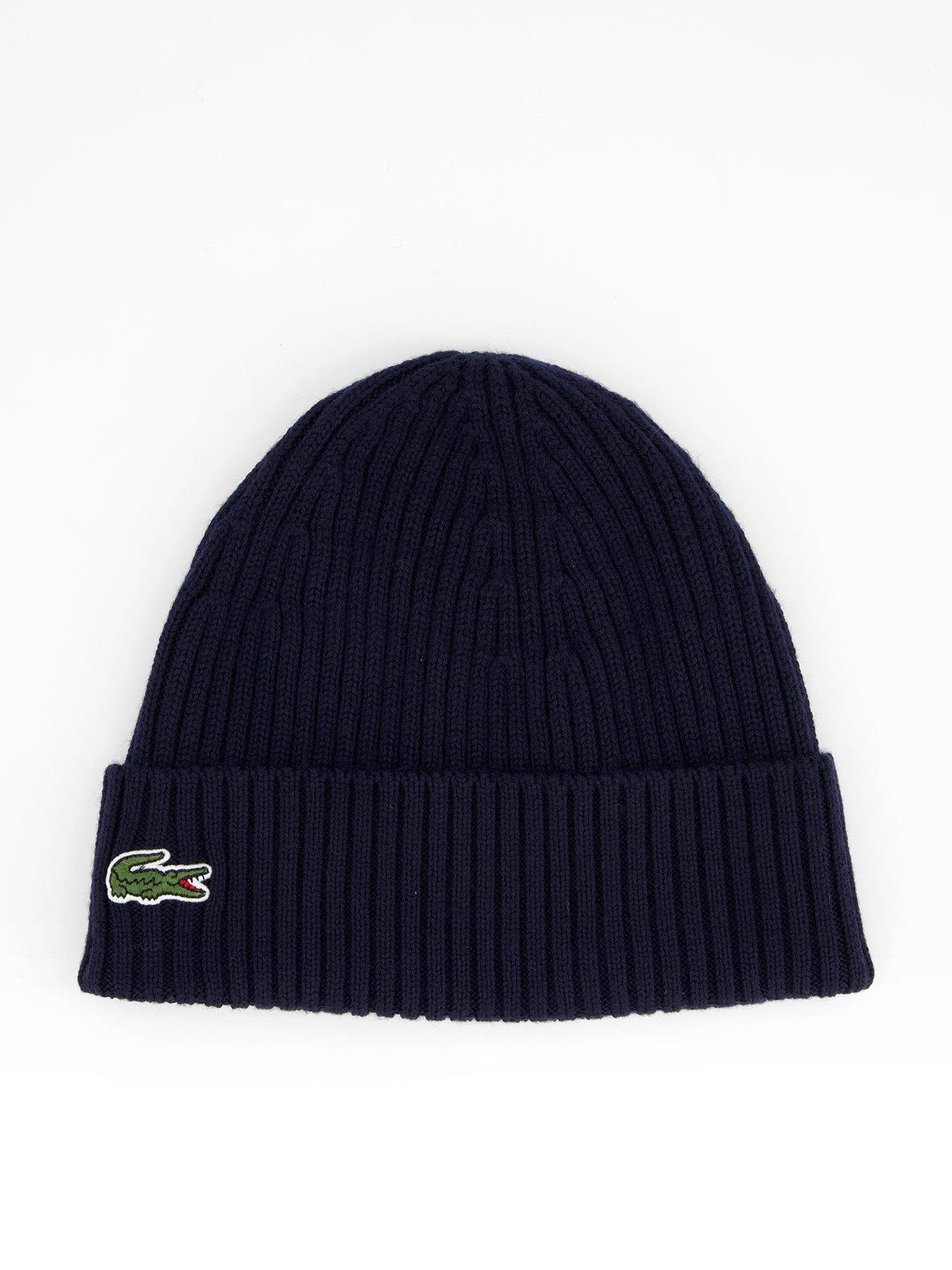 Lacoste Ribbed Knitted Beanie- Navy