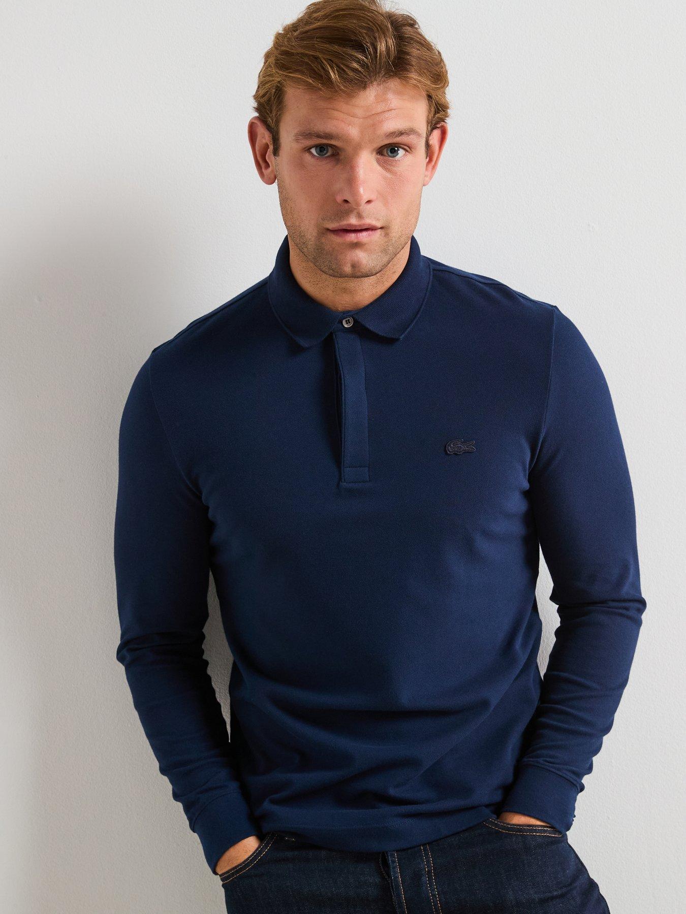 Lacoste Paris Premium Long Sleeve Polo Shirt - Navy