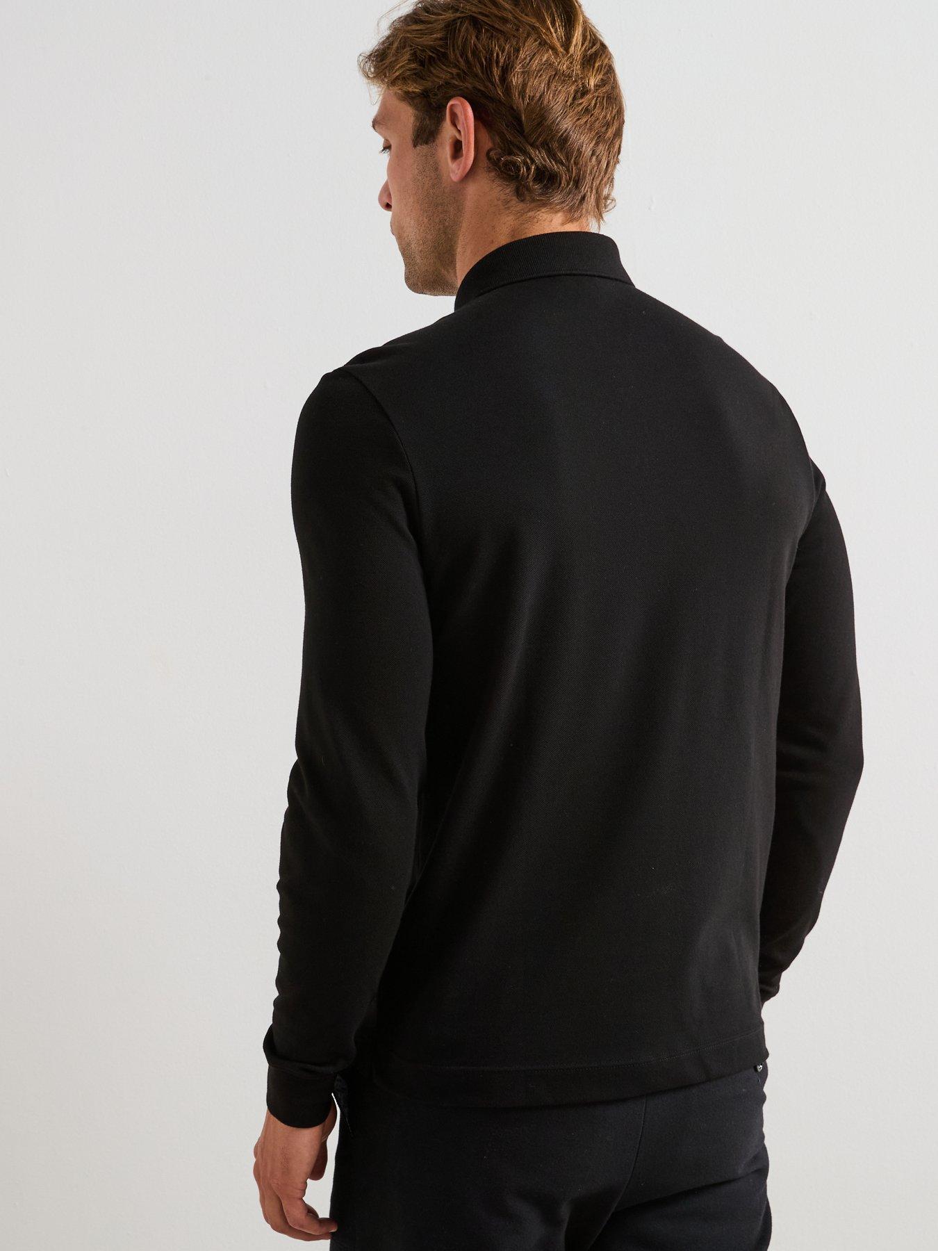 Image 2 of 6 of Lacoste Paris Premium Long Sleeve Polo Shirt - Black