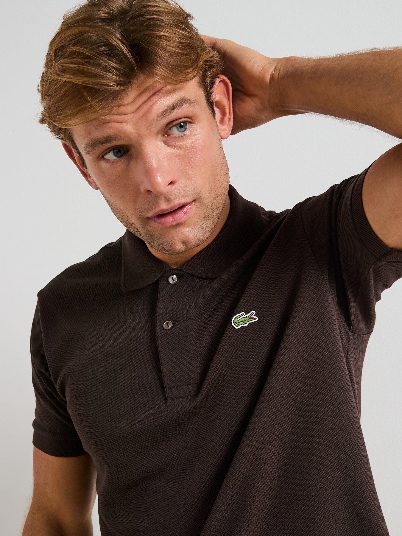 Image 4 of 6 of Lacoste Classic Fit L.12.12 Piqu&eacute; Short Sleeve Polo Shirt&nbsp;- Brown
