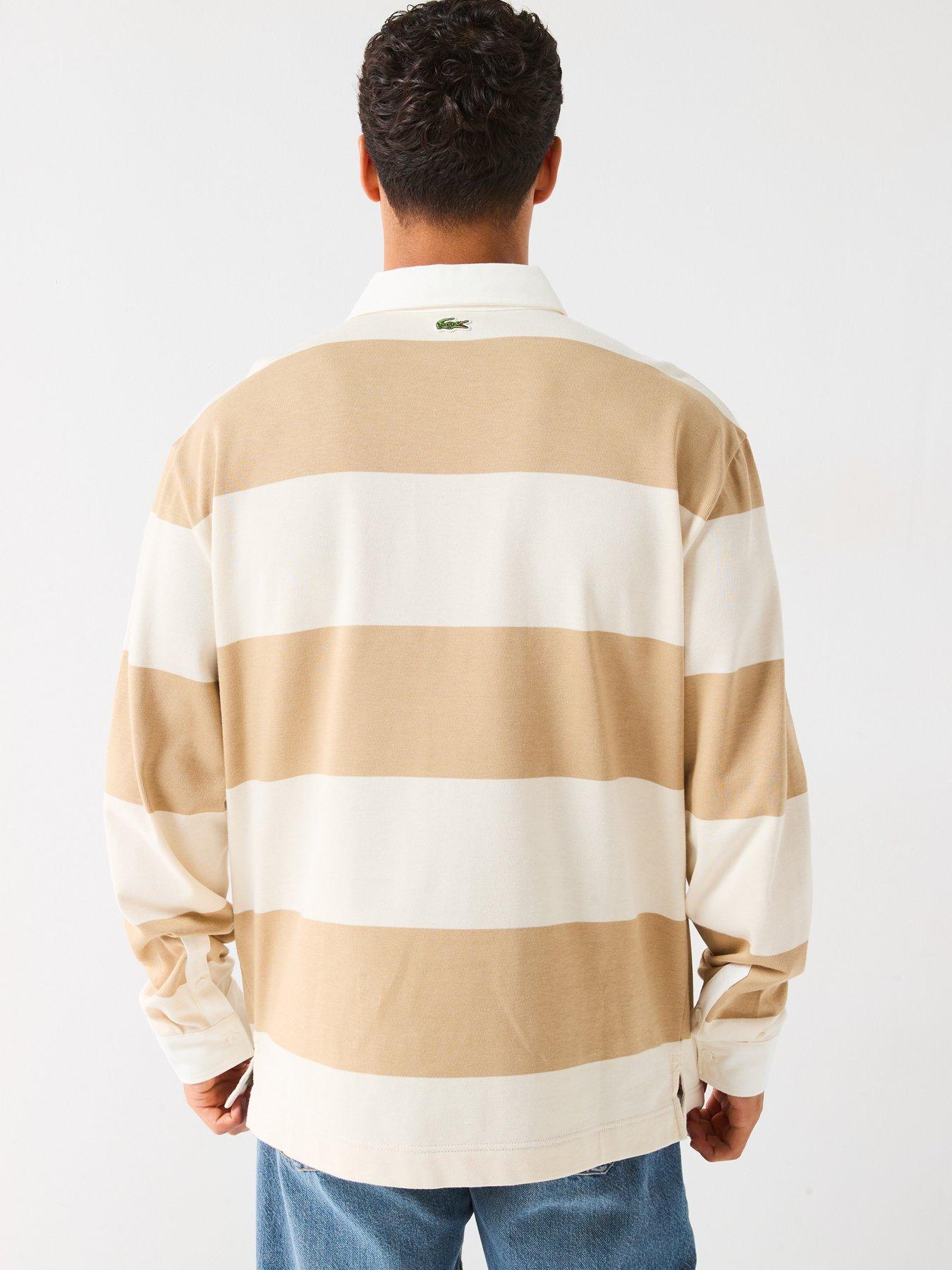 stillFront image of lacoste-striped-rugby-shirt--brown