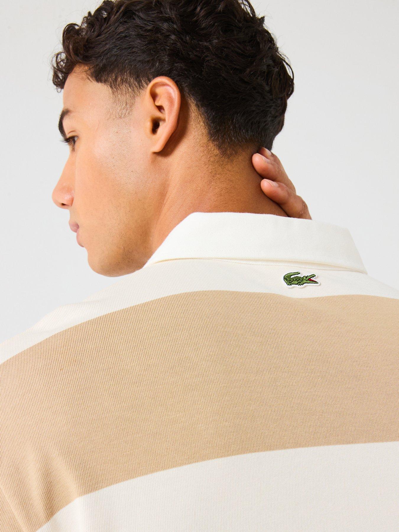  image of lacoste-striped-rugby-shirt--brown