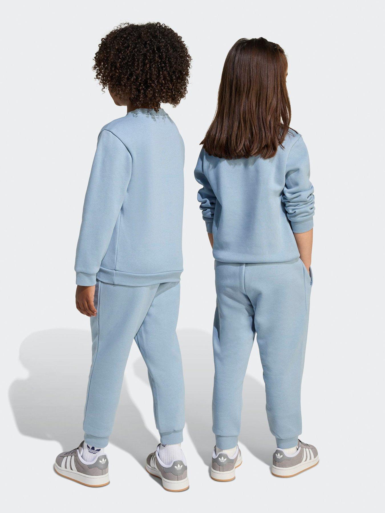 Image 2 of 5 of adidas Originals Kids Boys Trefoil Essentials Crew Set - Blue