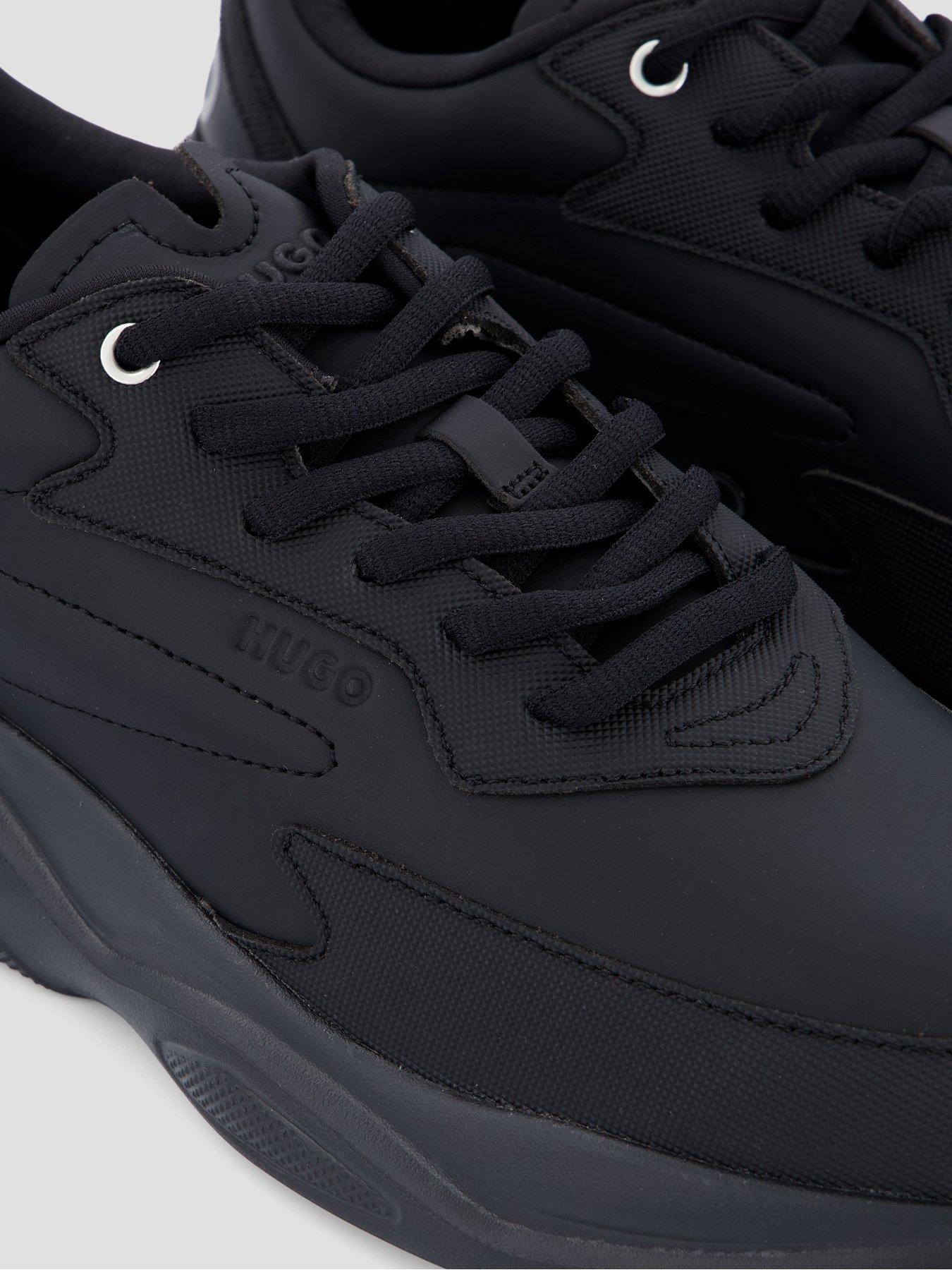 Image 5 of 7 of HUGO Leon Run PU Trainers - Black