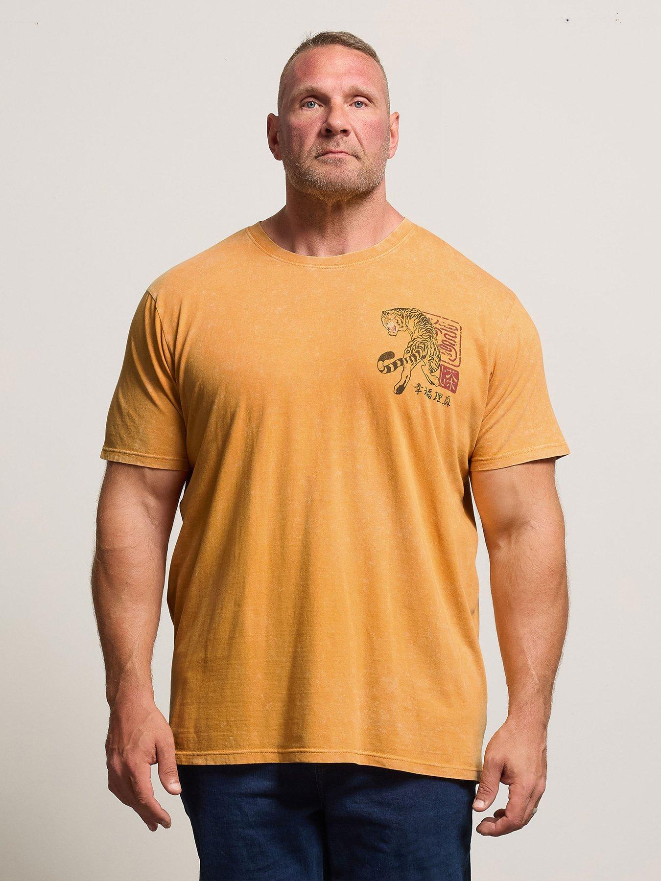 undefined Acid Wash Graphic T-Shirt - Yellow