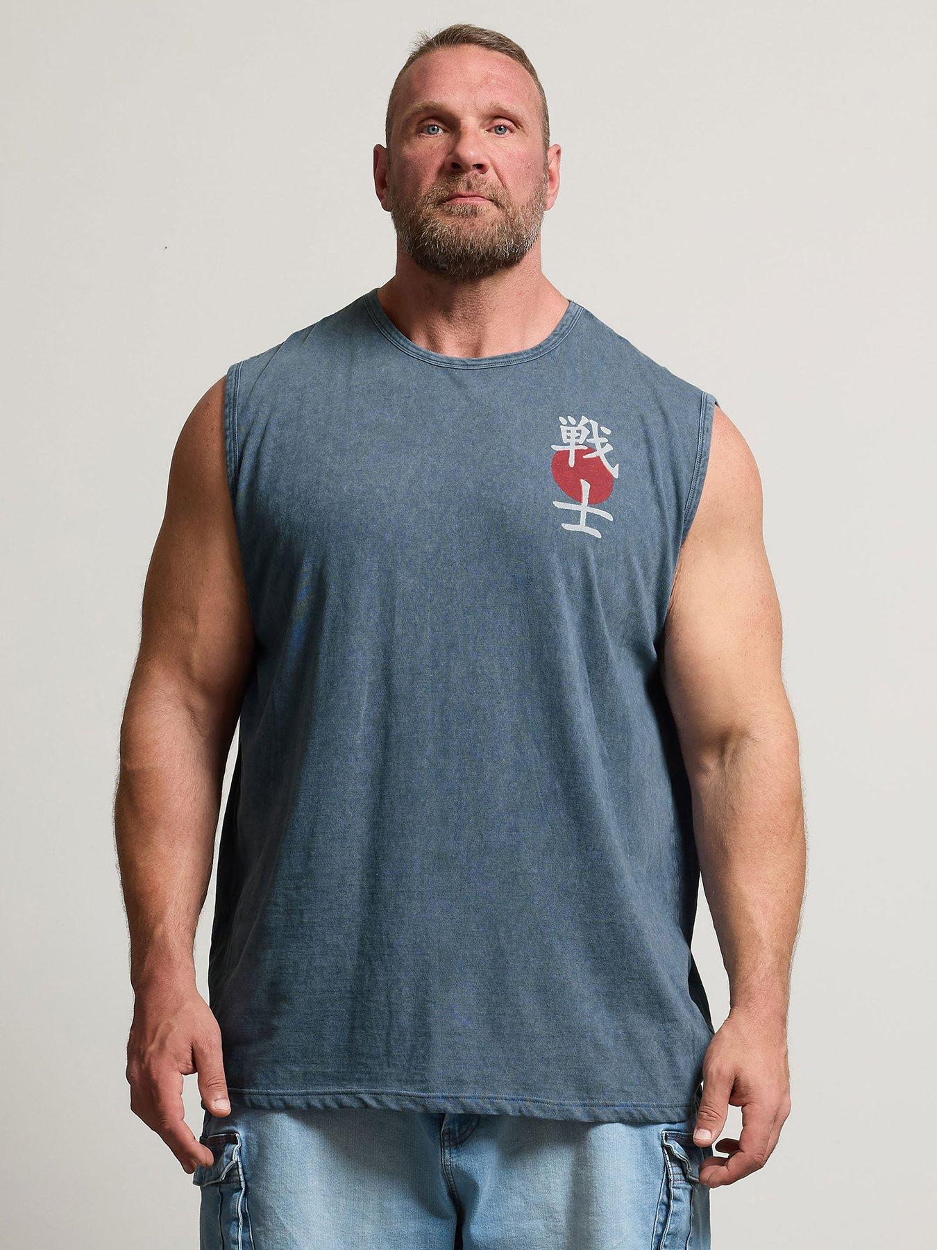 undefined Acid Wash Graphic Vest - Blue