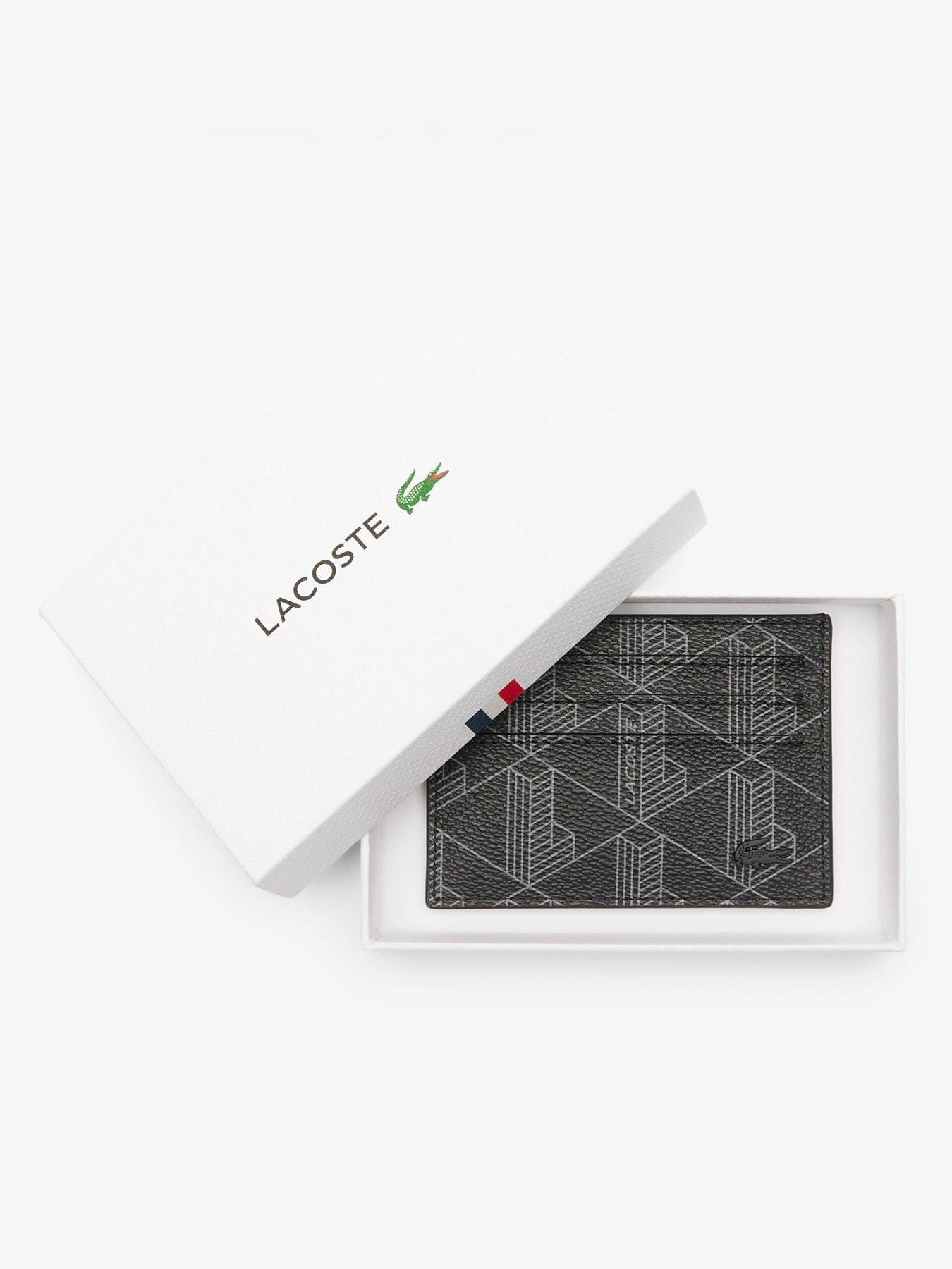 Image 6 of 6 of Lacoste Monogram Card Holder- Black