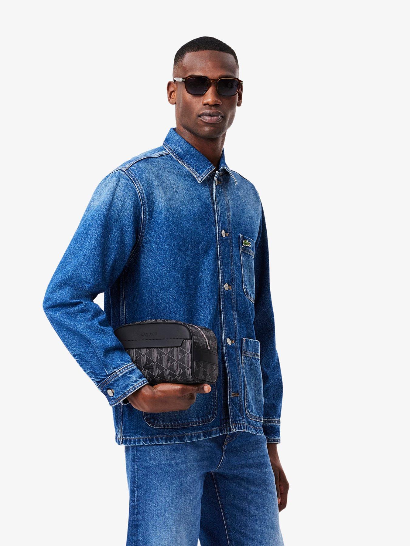 Image 4 of 5 of Lacoste Monogram Wash Bag- Black