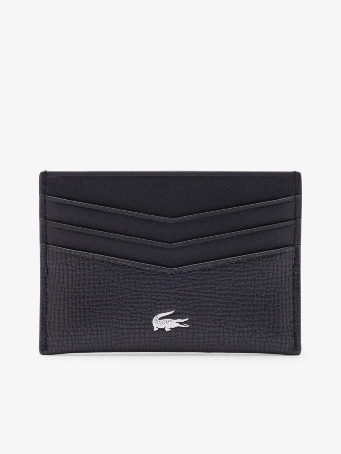 Image 1 of 4 of Lacoste Leather Card Holder- Black
