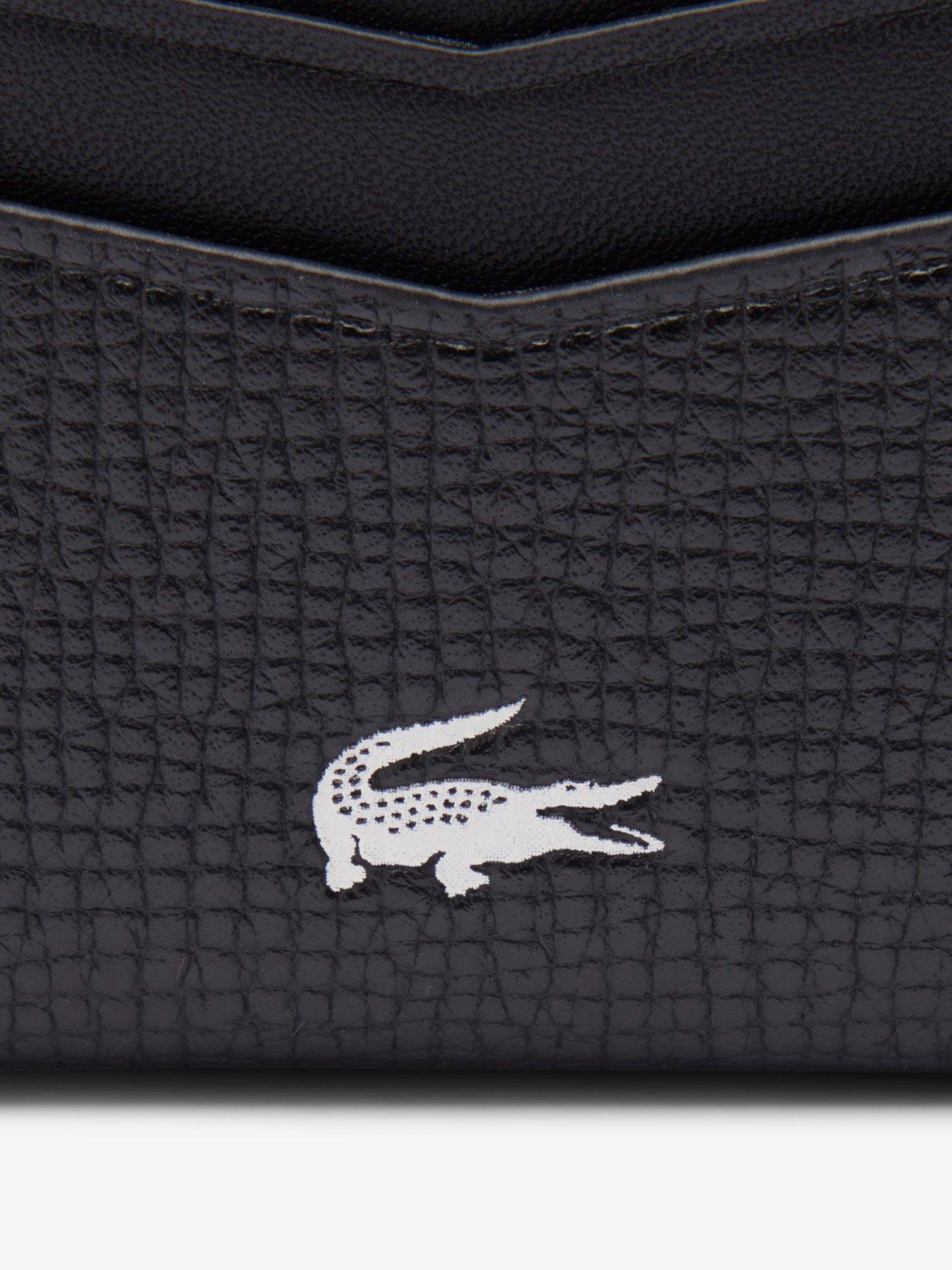 Image 3 of 4 of Lacoste Leather Card Holder- Black