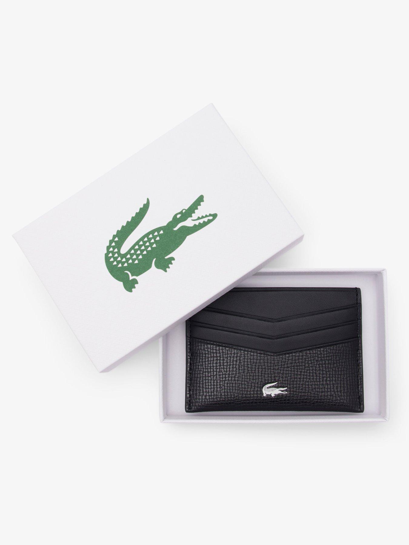 Image 4 of 4 of Lacoste Leather Card Holder- Black