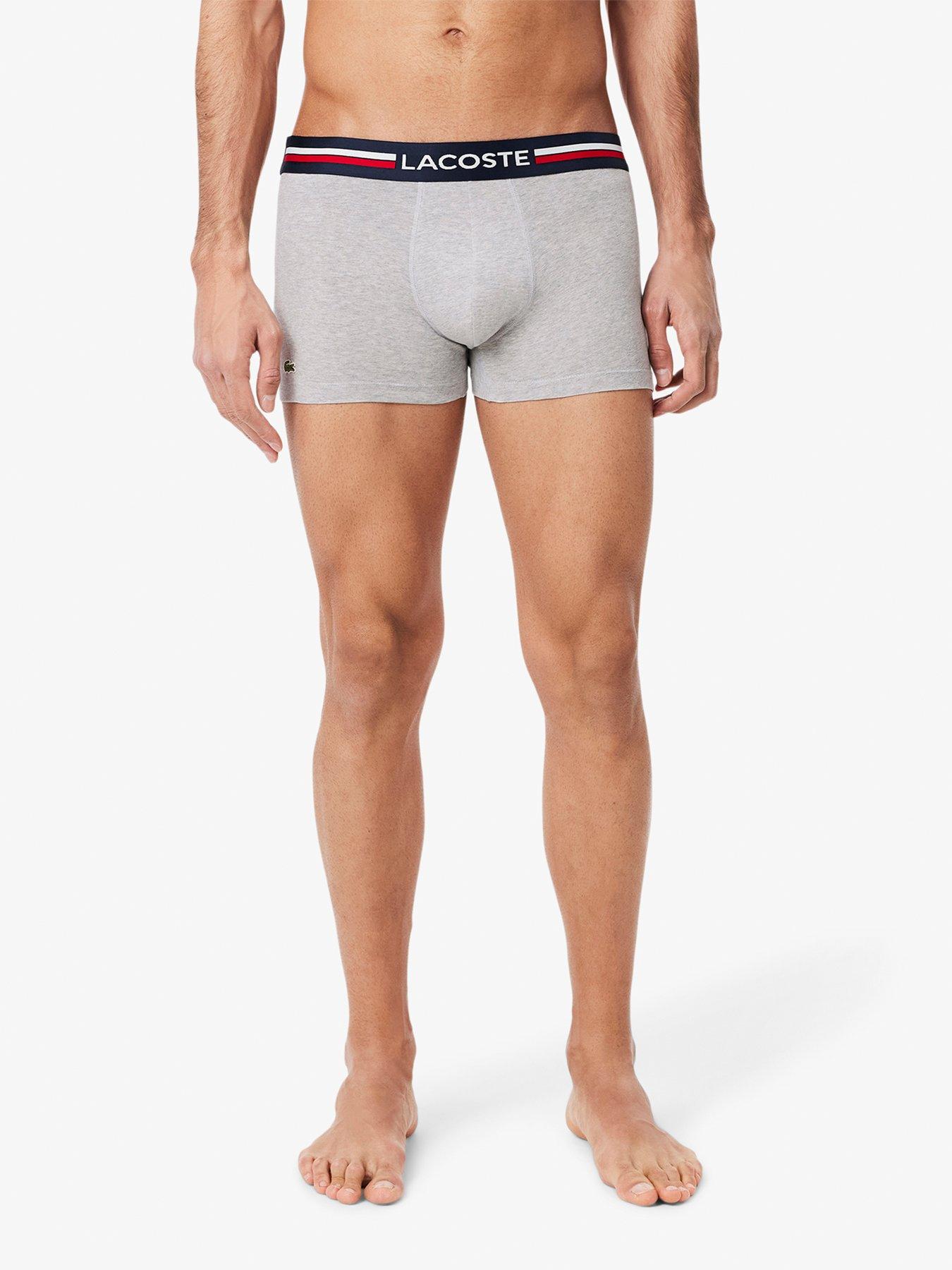 Image 2 of 3 of Lacoste 3 Pack Cotton Trunks- Red