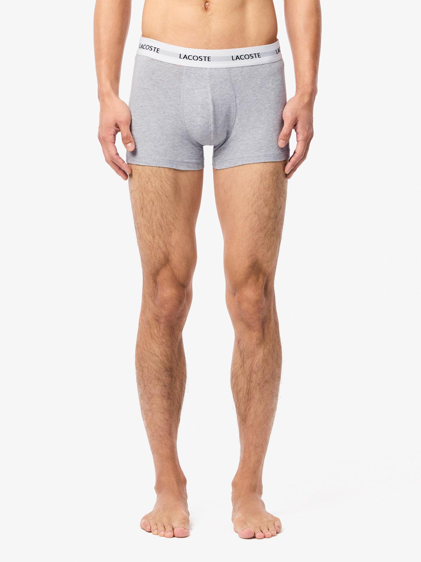 Image 3 of 4 of Lacoste 3 Pack Cotton Trunks - Grey