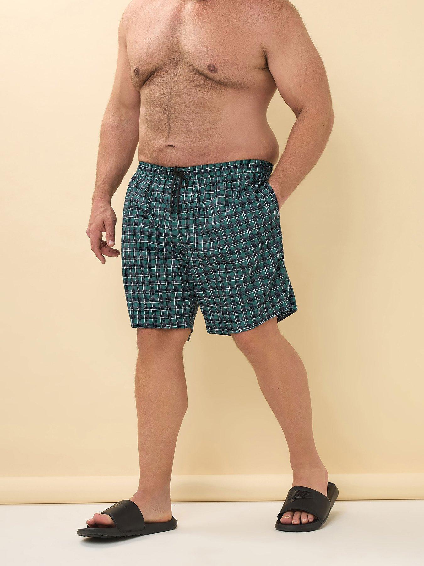 Image 1 of 4 of BadRhino Tartan Swim Shorts - Green
