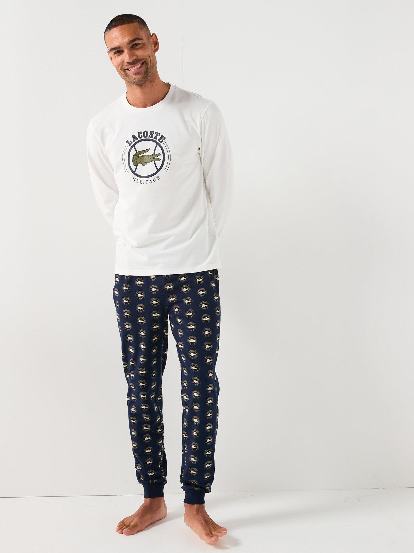 Lacoste Long Sleeve Pyjama Set- White