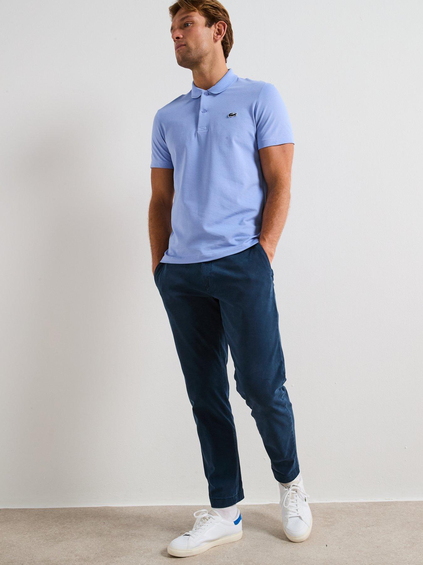  image of lacoste-regular-fit-ottoman-short-sleeve-polo-shirt-blue