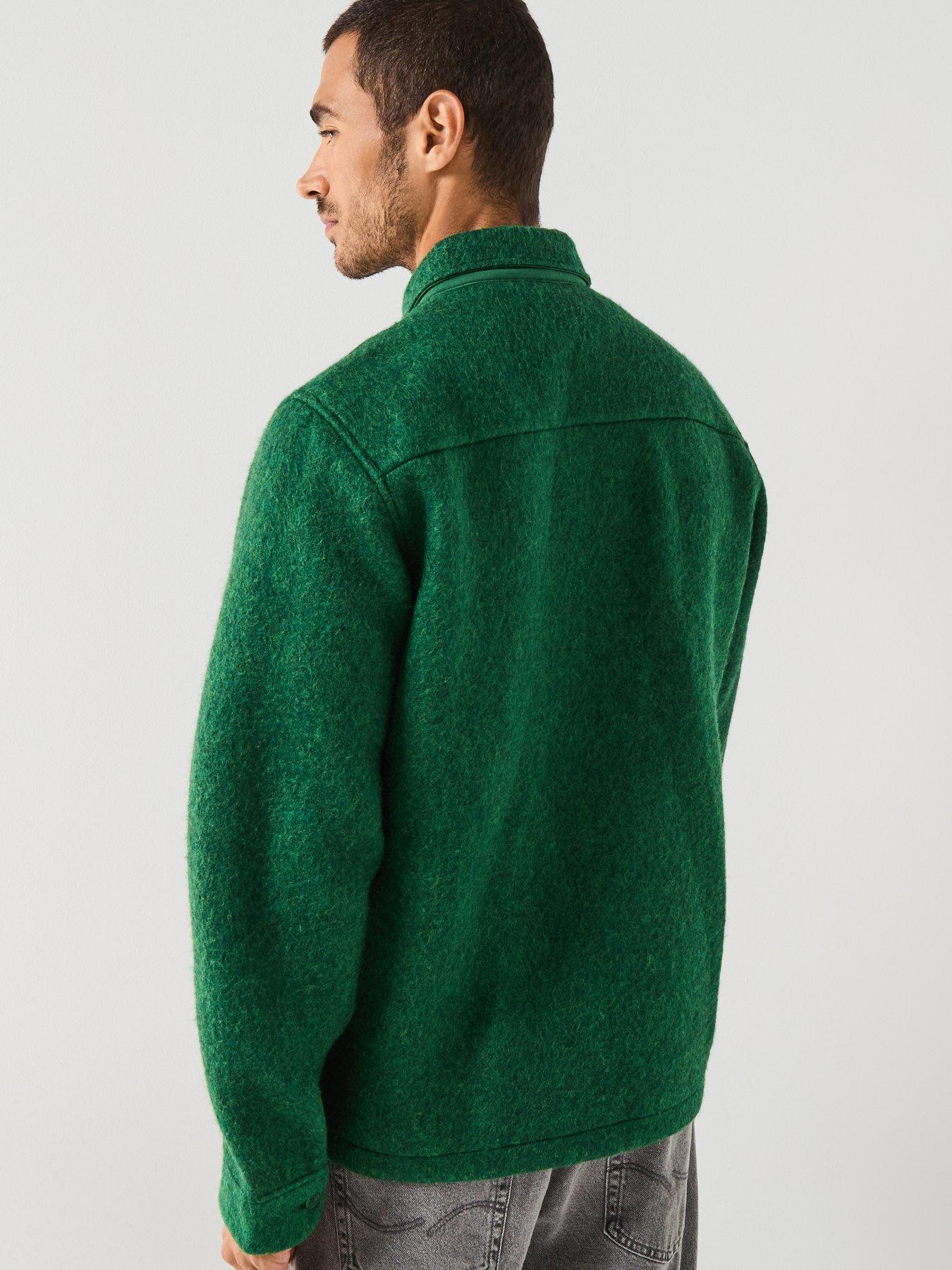 Image 2 of 5 of Lacoste Brushed Felt Heavyweight Overshirt - Green