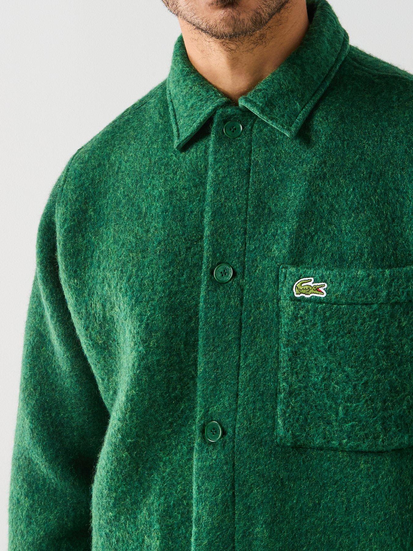 Image 5 of 5 of Lacoste Brushed Felt Heavyweight Overshirt - Green