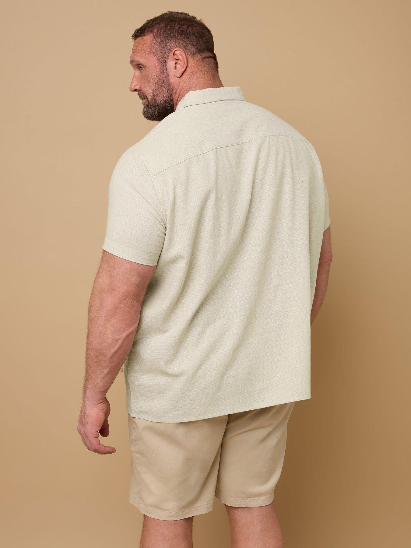  image of badrhino-embroidered-short-sleeve-shirt-natural