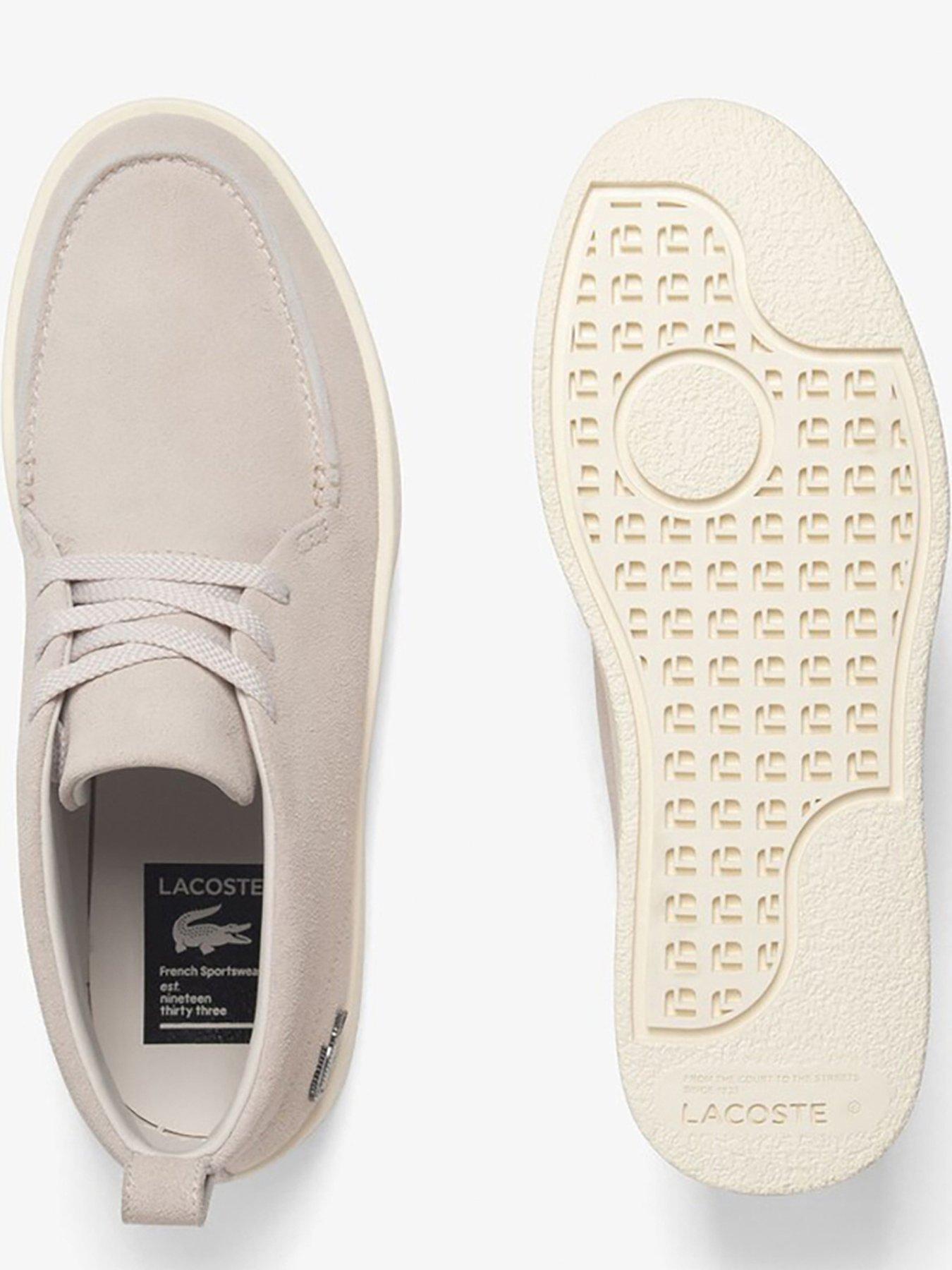 Image 4 of 4 of Lacoste Baseshot Chukka Suede Boots - Cream