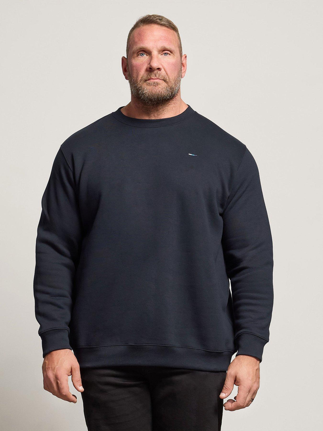 undefined Plain Long Sleeve Crew Sweat - Blue