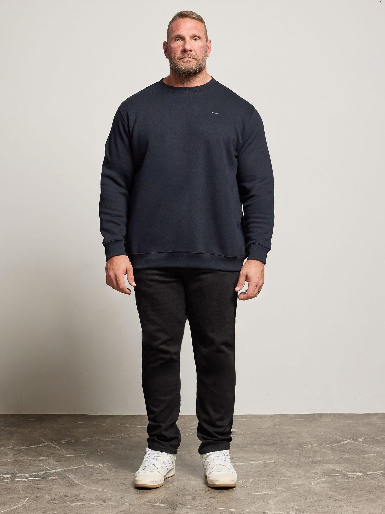 Image 3 of 4 of BadRhino Plain Long Sleeve Crew Sweat - Blue