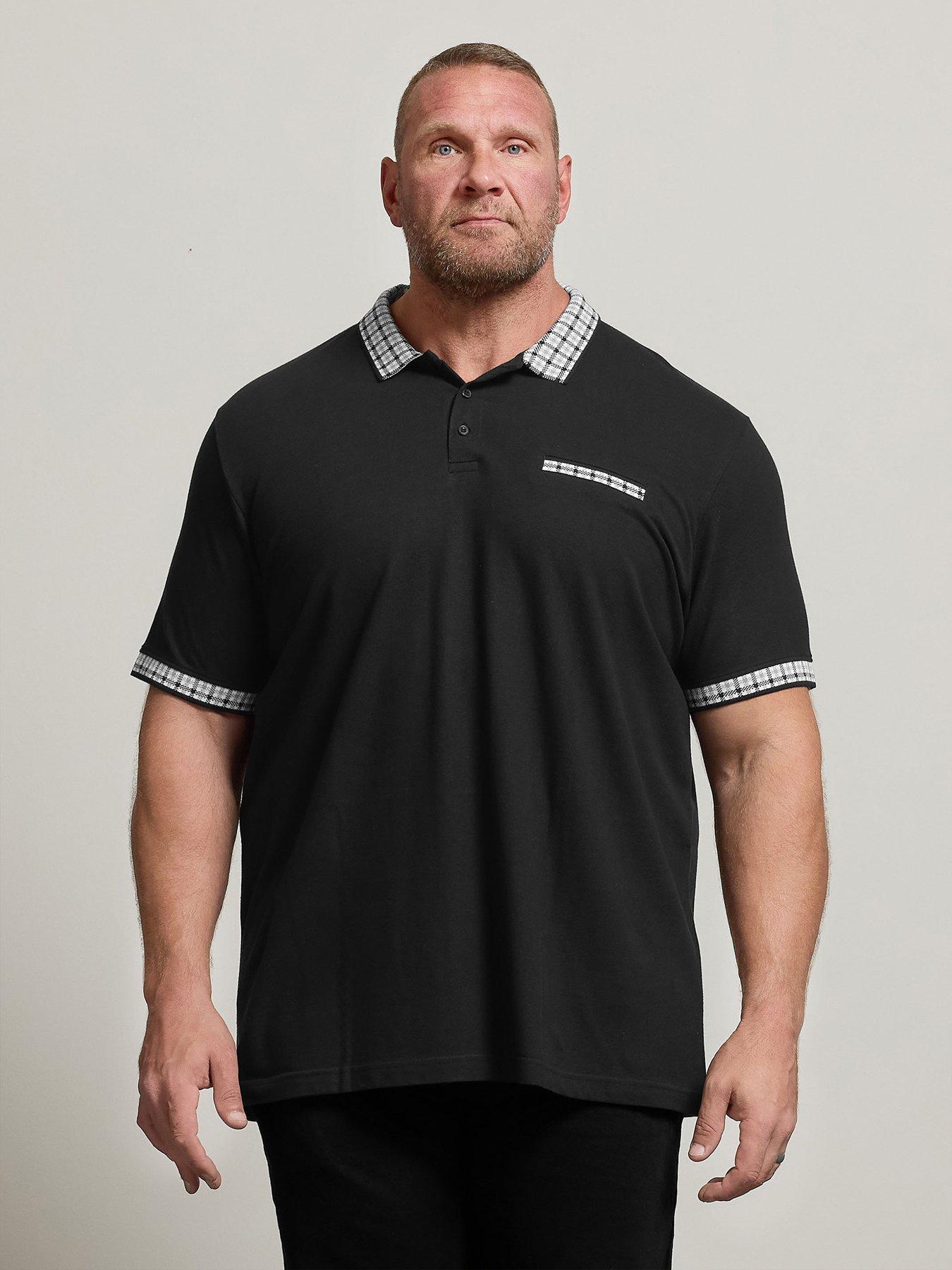 BadRhino Jacquard Checked Collar Polo Shirt - Black