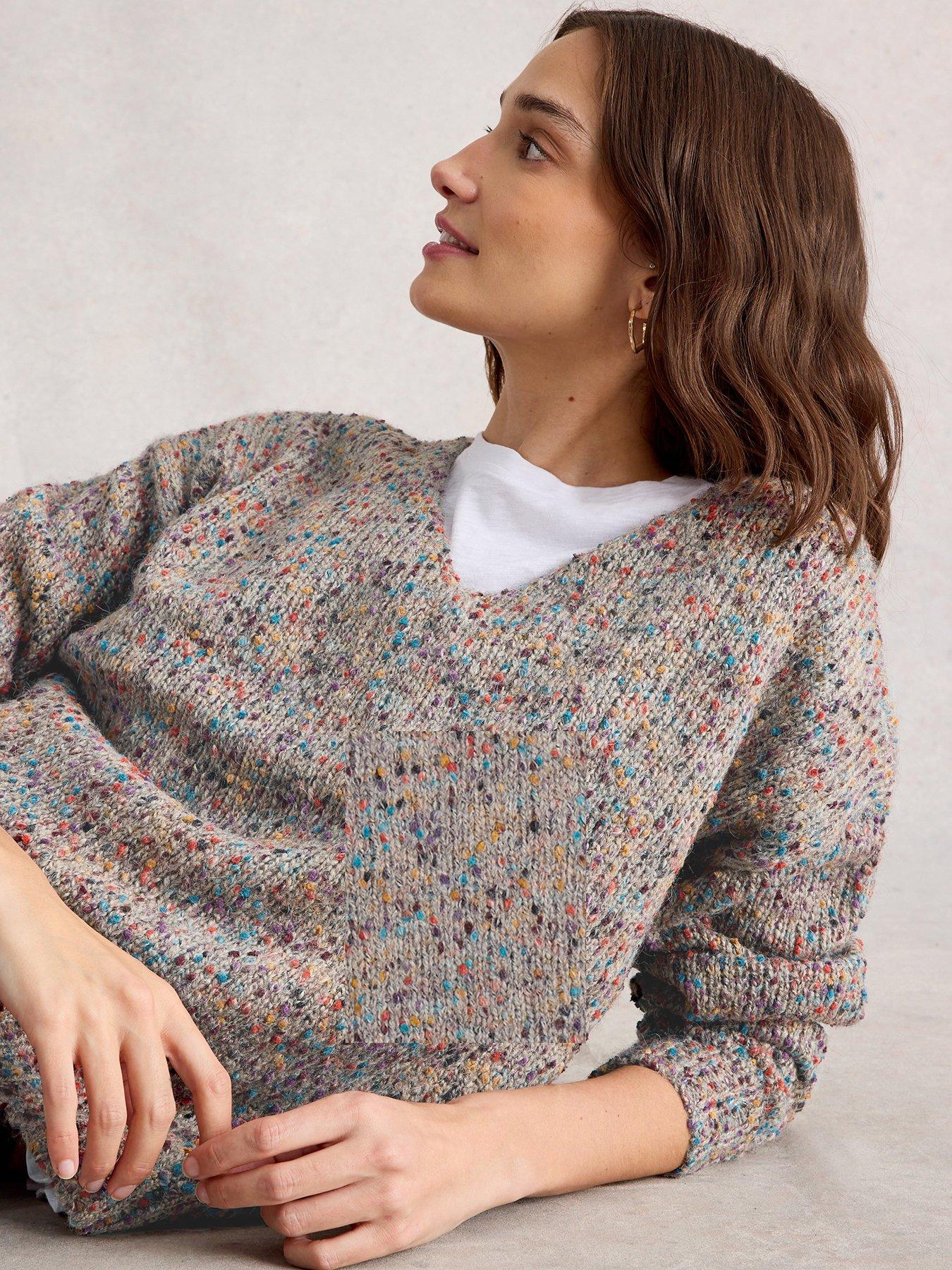 undefined Textured V Neck Jumper - Beige