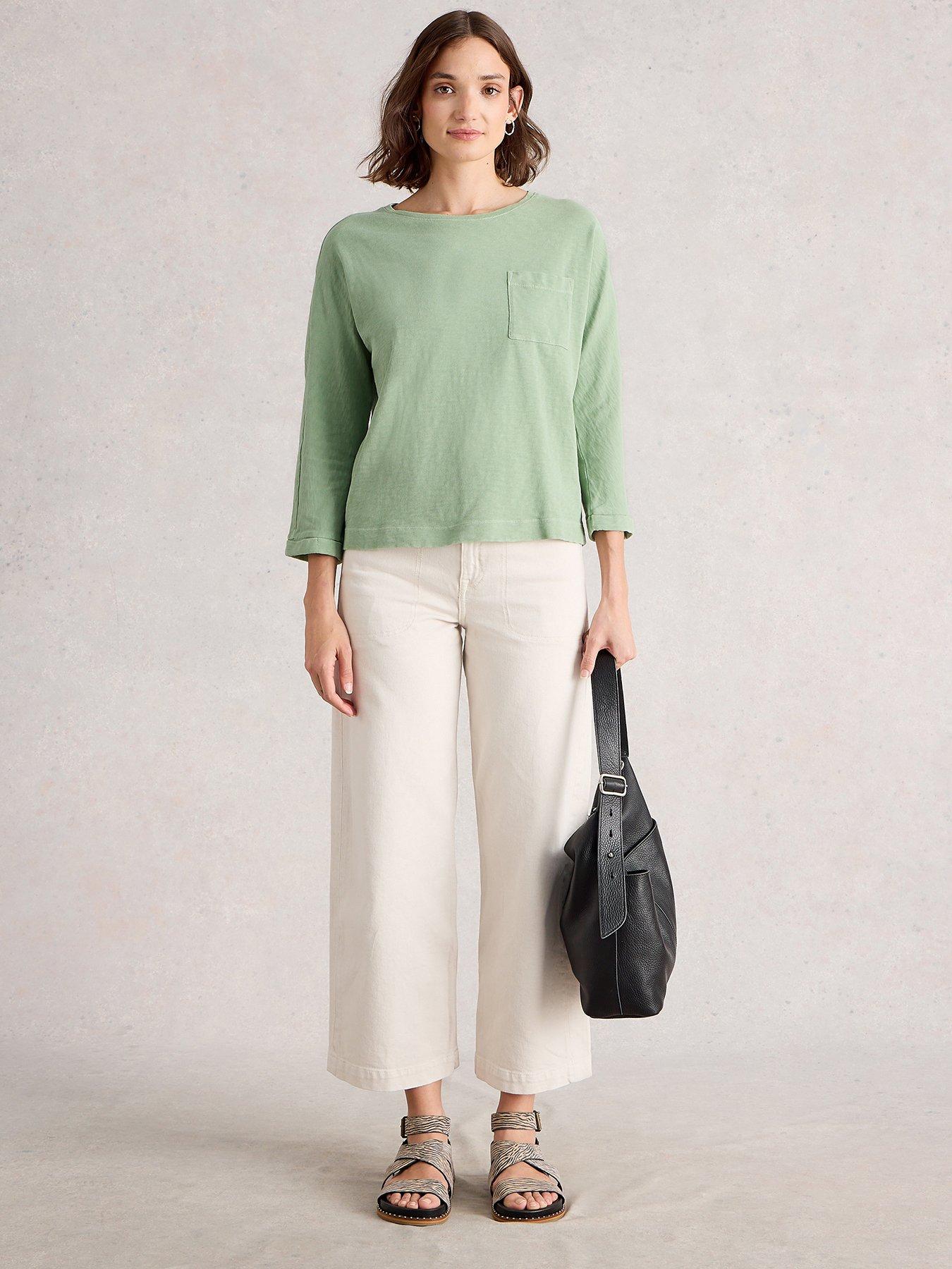 Image 1 of 6 of White Stuff Demi Dolman Top - Green