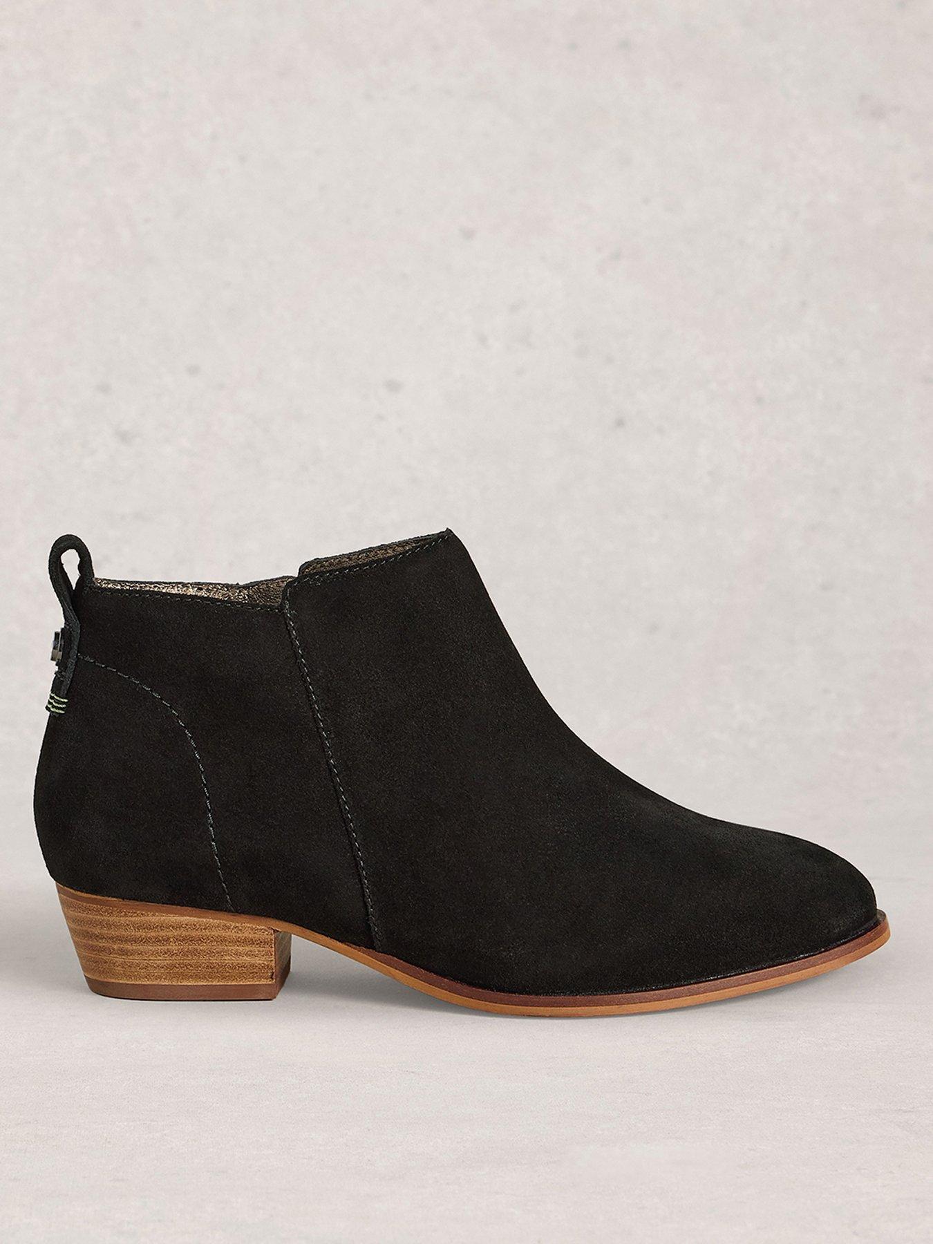 Image 1 of 4 of White Stuff Wide Fit Suede Ankle Boot - Black