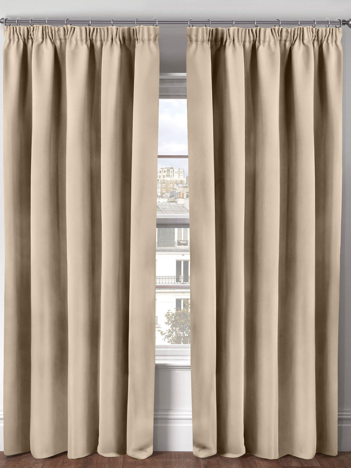 The Very Collection Woven Blackout Pleat Curtains 66x54