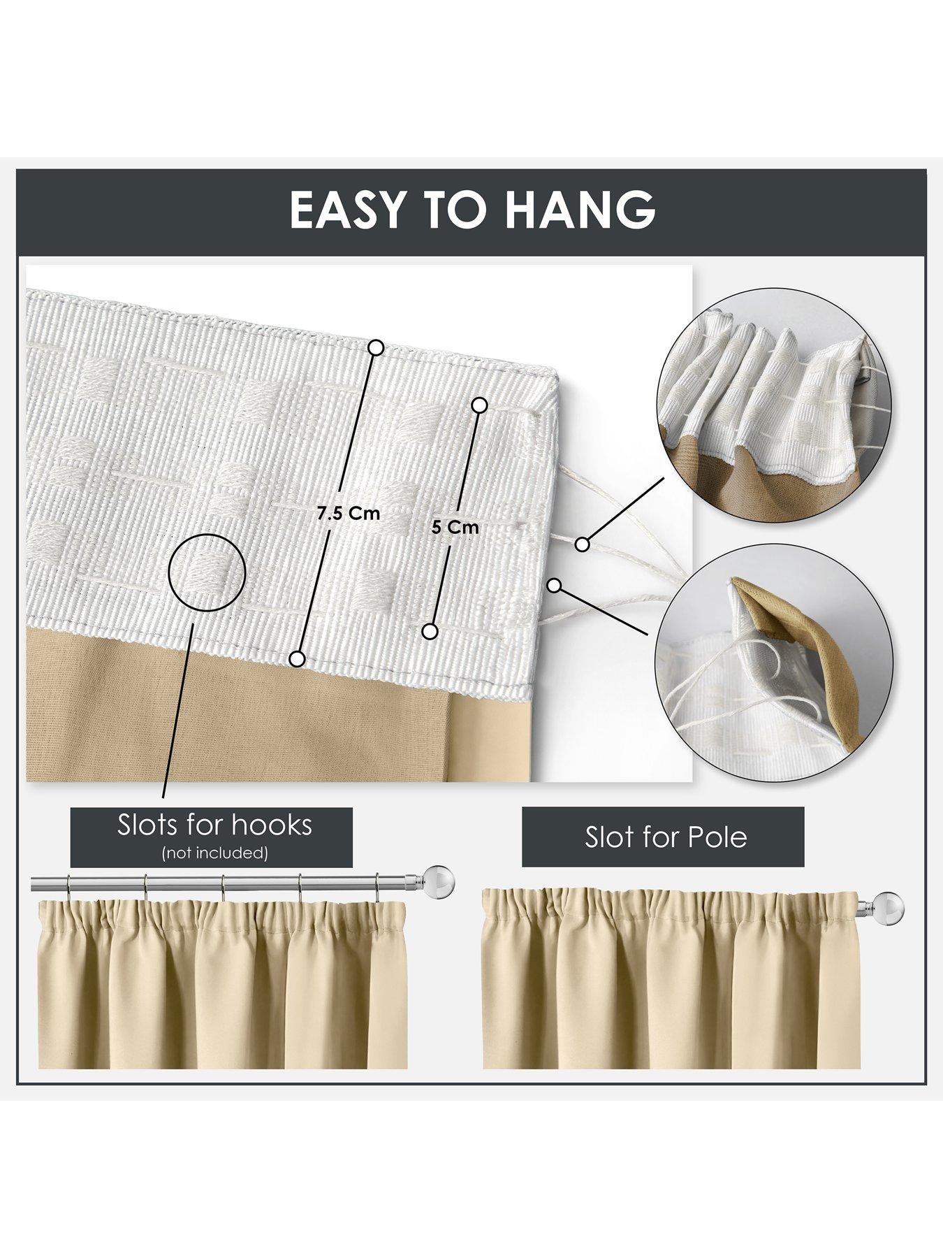 Image 4 of 7 of Very Home Woven Blackout Pleat Curtains 66x54