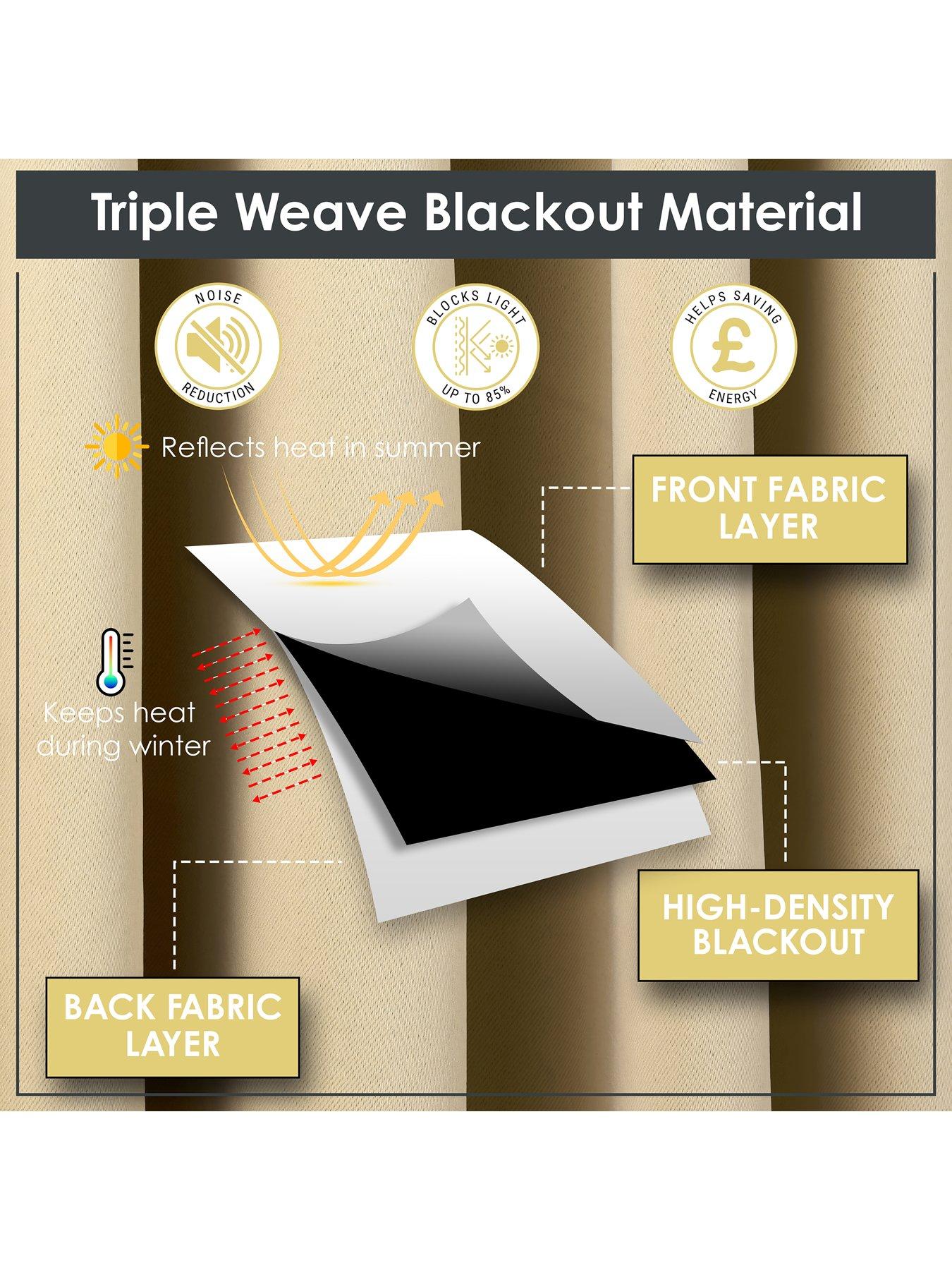 Image 5 of 7 of Very Home Woven Blackout Pleat Curtains 66x54