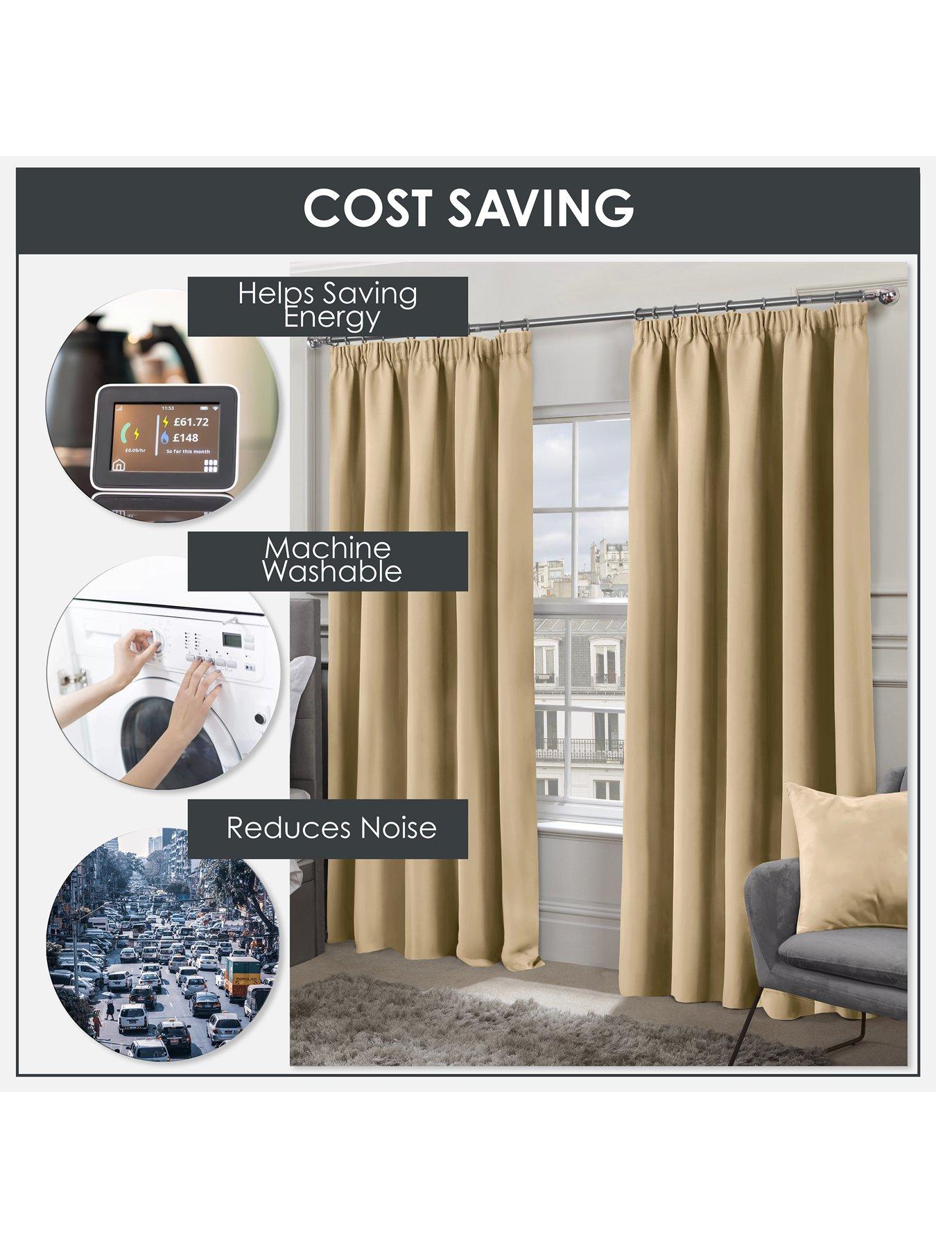 Image 6 of 7 of Very Home Woven Blackout Pleat Curtains 66x54