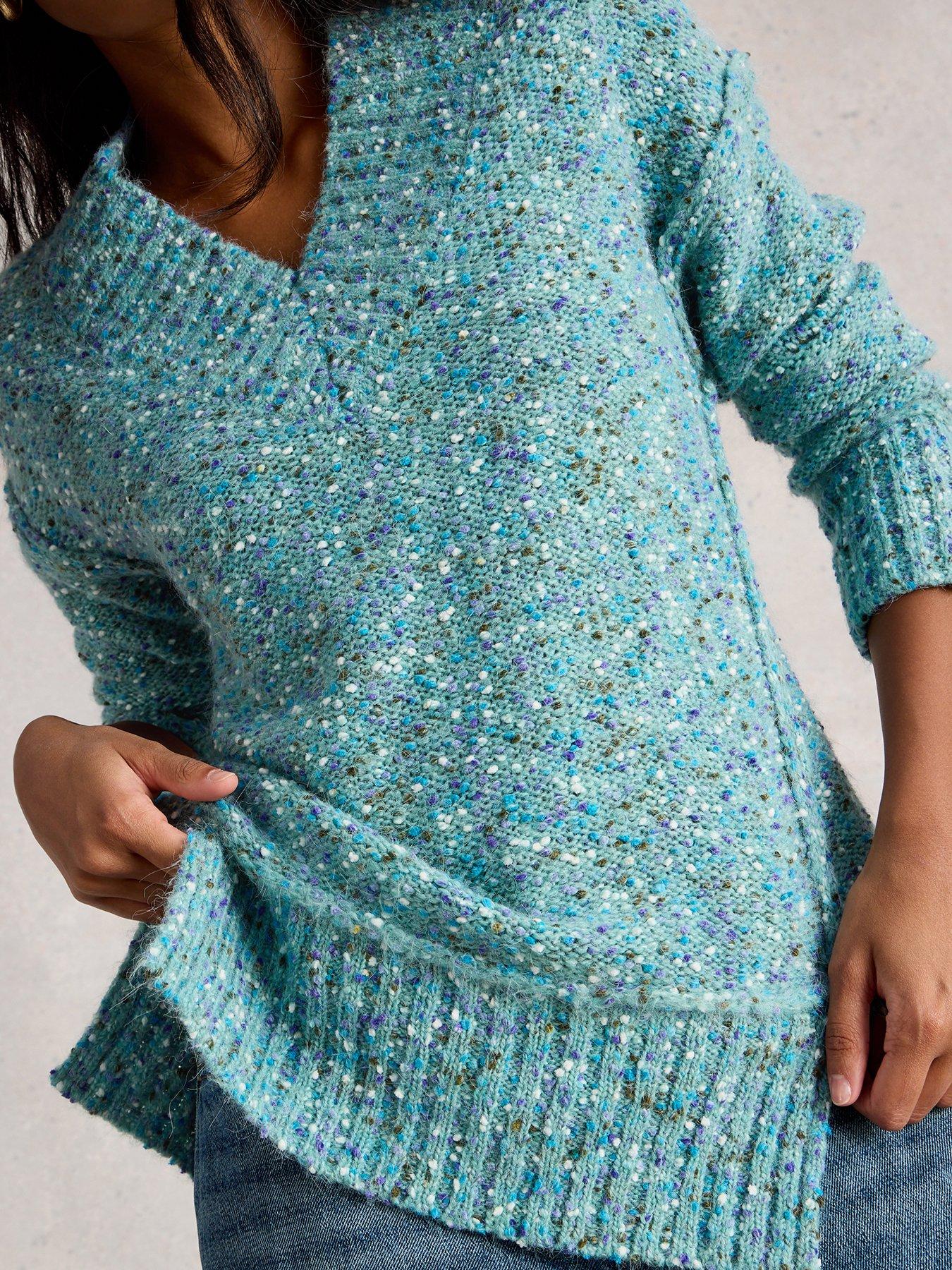 White Stuff Tilly V Neck Jumper - Blue