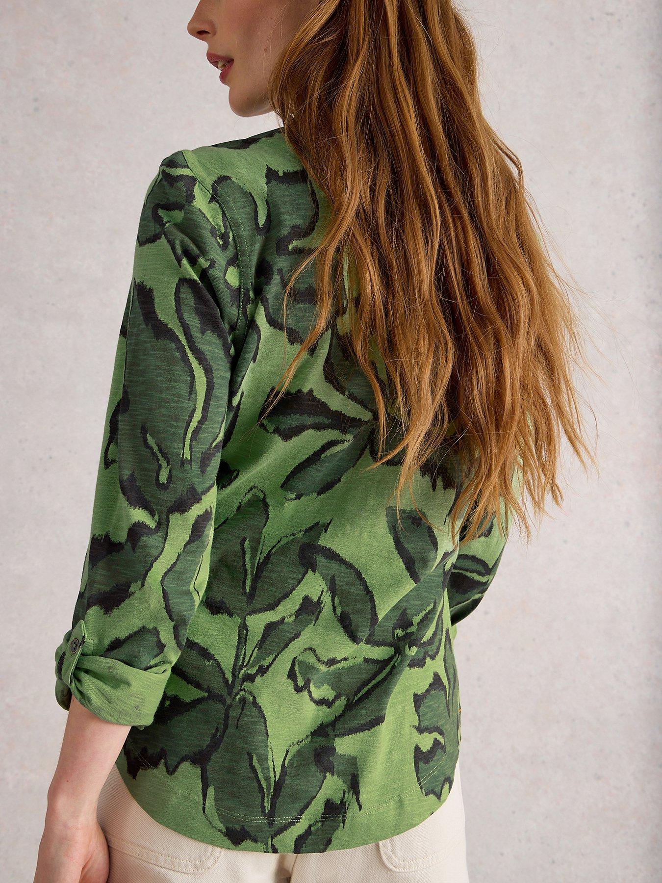 Image 2 of 6 of White Stuff Annie Jersey Shirt - Green