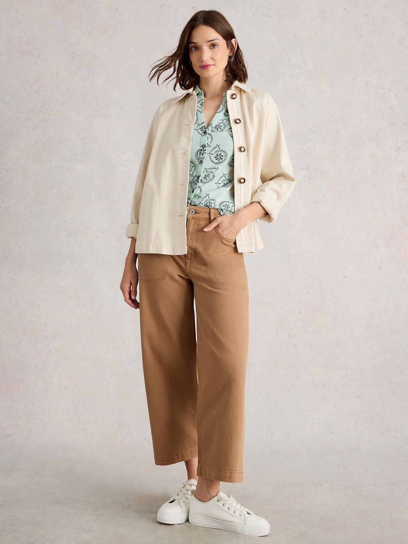 Image 3 of 6 of White Stuff Annie Jersey Shirt - Green