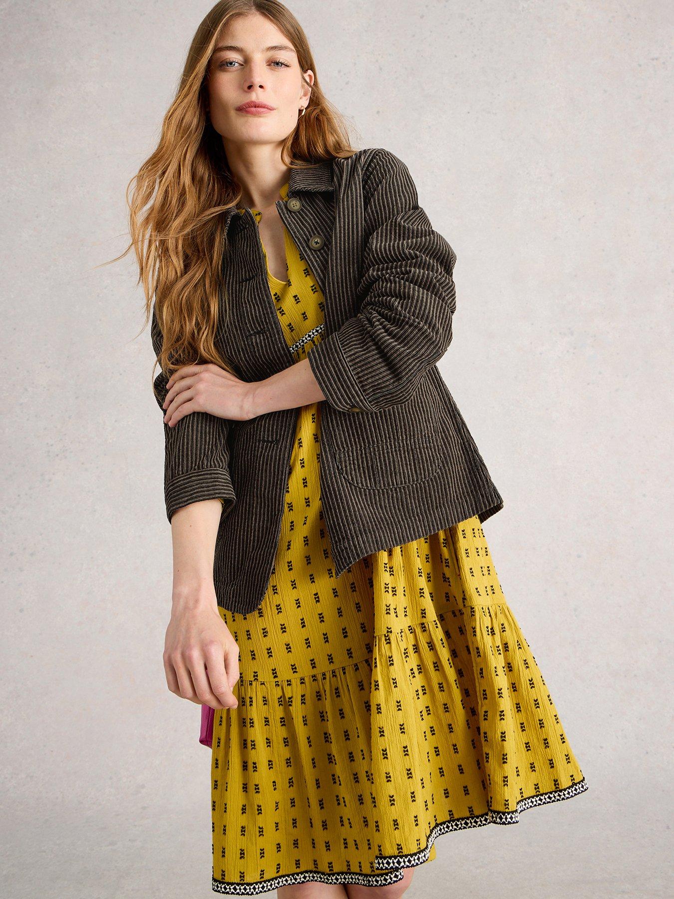 Image 1 of 6 of White Stuff Camie Cord Jacket - Black