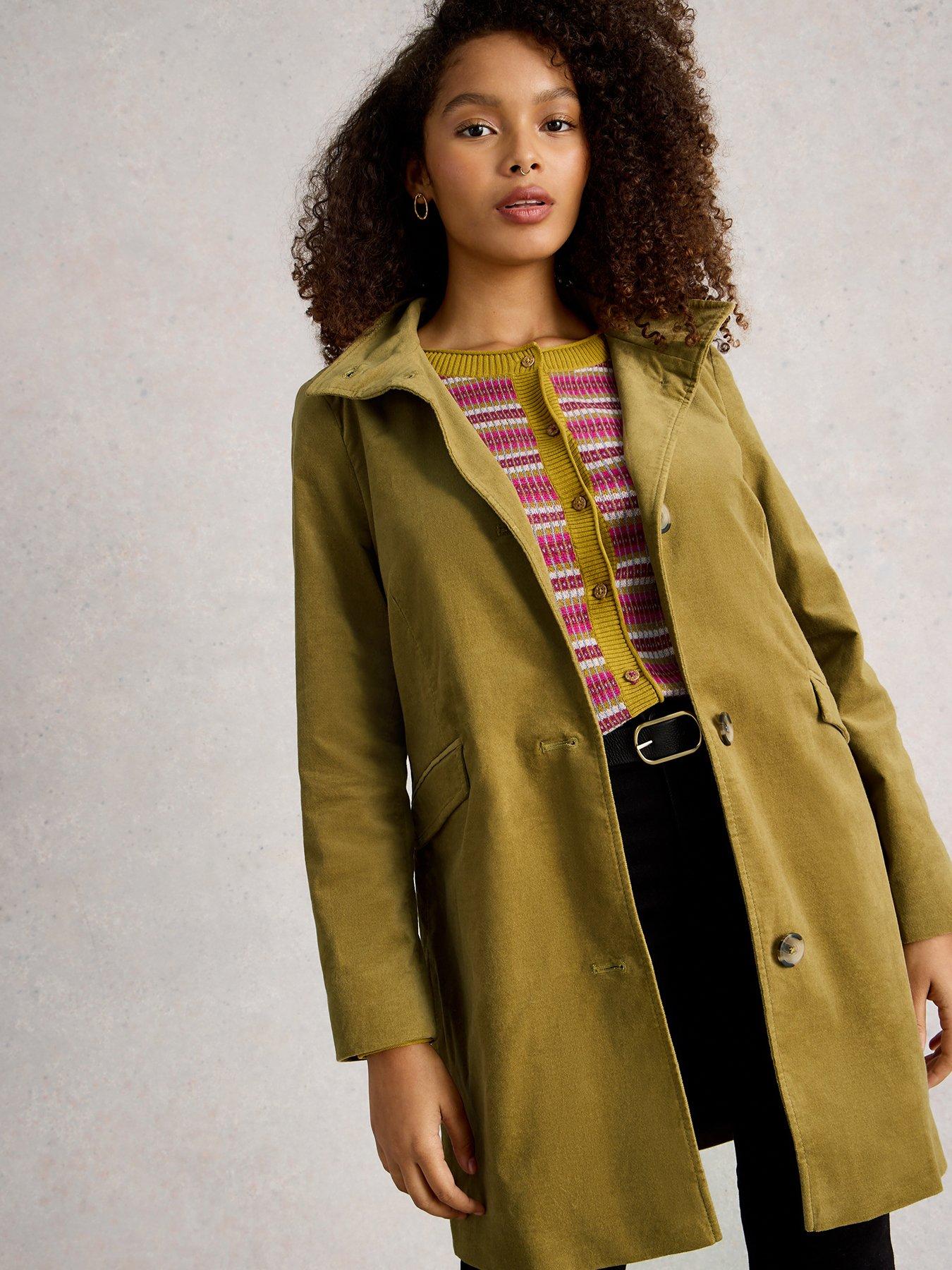undefined Karla Velvet Coat - Green