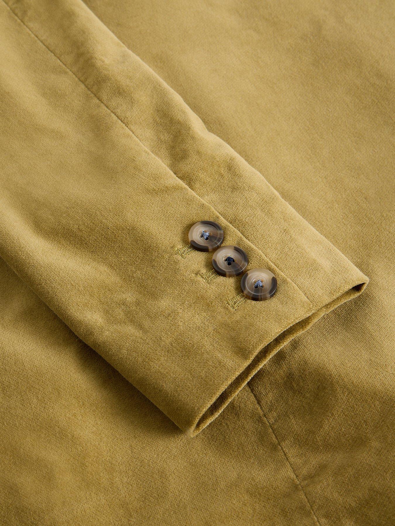 Image 6 of 6 of White Stuff Karla Velvet Coat - Green