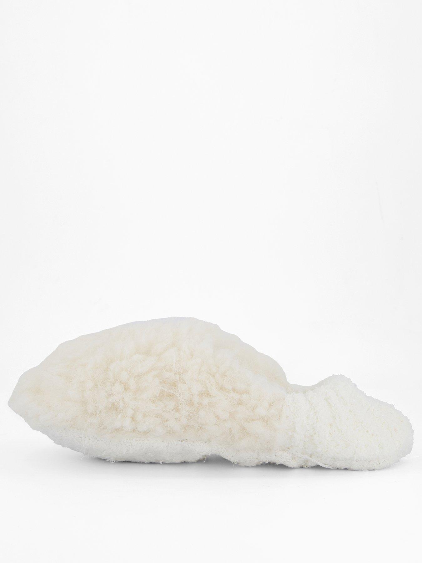 Loungeable Curly Faux Fur Slipper Socks - Cream