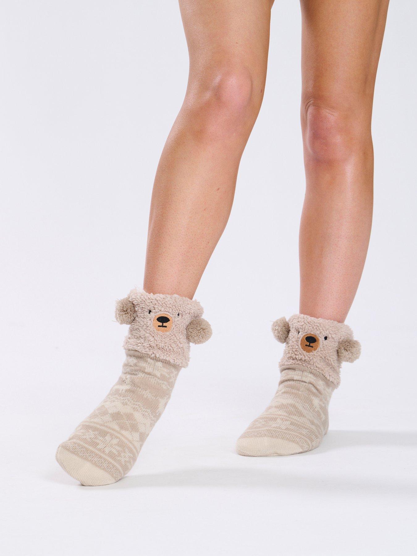 undefined Brown Teddy 3d Fairlaise Sock - Brown
