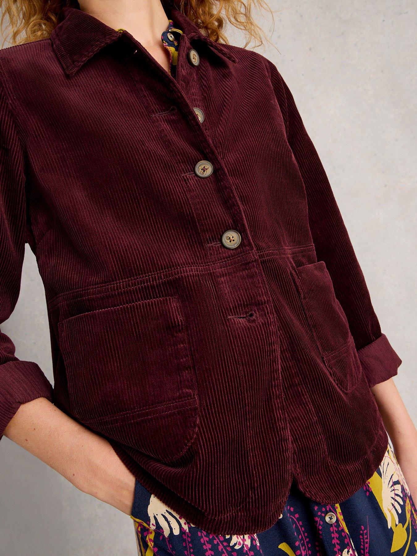 Image 4 of 6 of White Stuff Carrie Cord Jacket - Purple