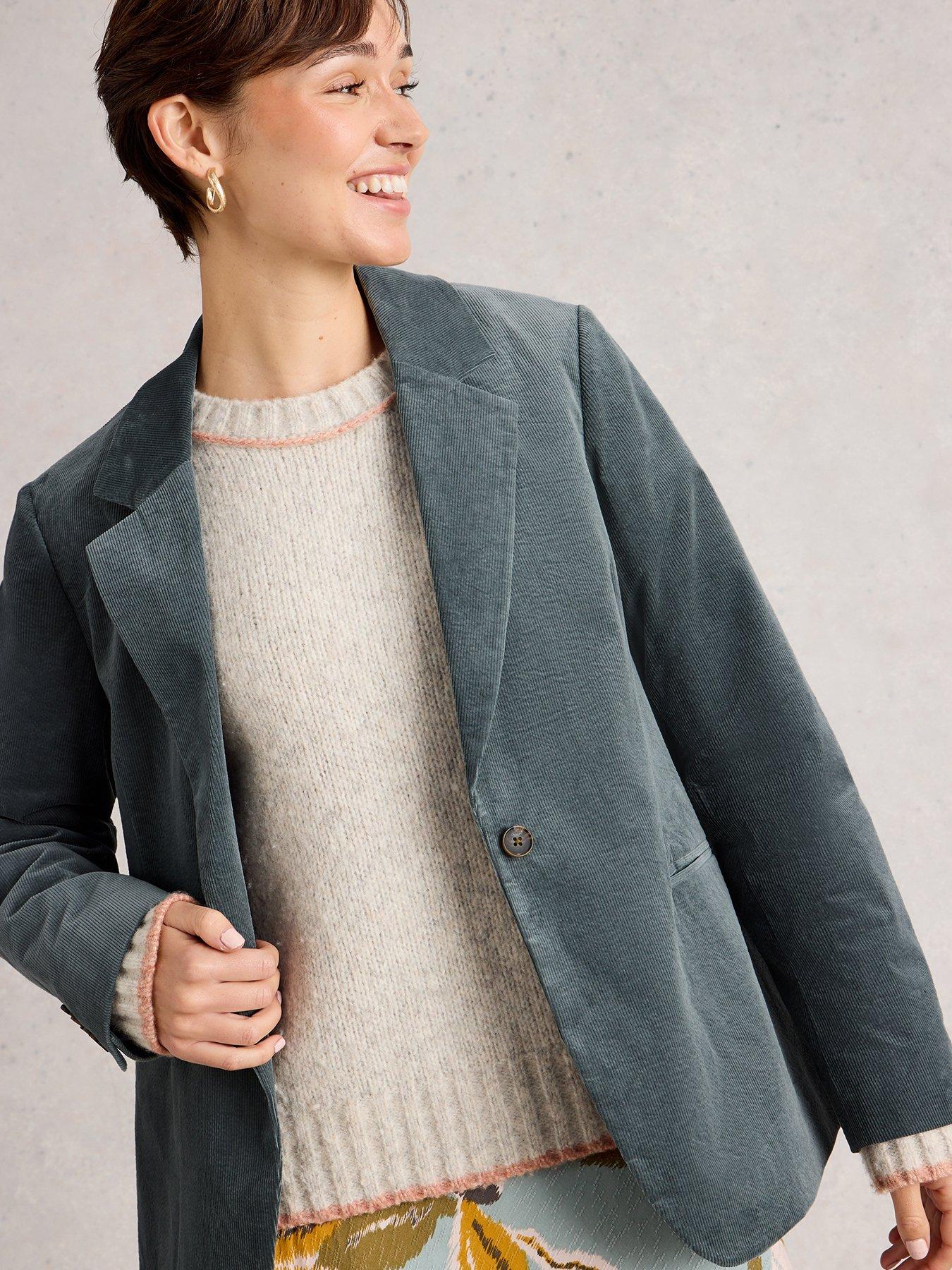 White Stuff Evelyn Cord Blazer - Green