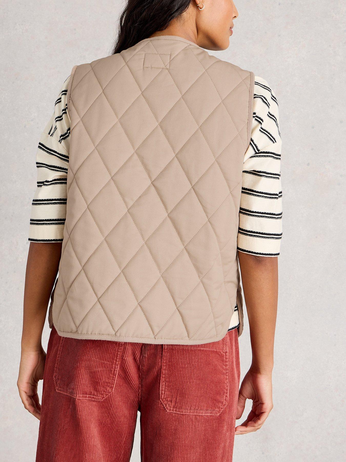 Image 2 of 6 of White Stuff Emily Quilted Gilet - Beige