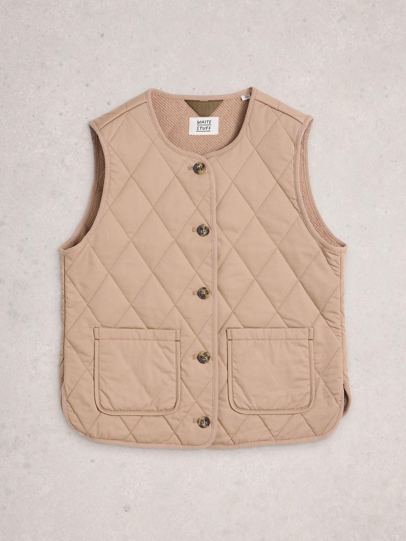 Image 5 of 6 of White Stuff Emily Quilted Gilet - Beige