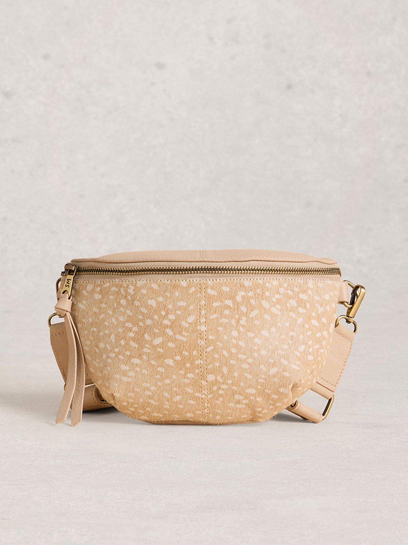 Image 1 of 4 of White Stuff Mini Sebby Leather Sling Bag - Beige